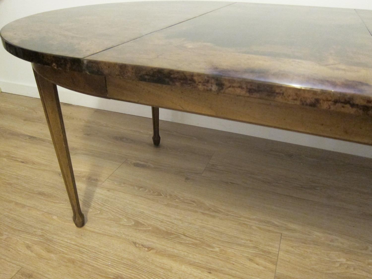  Parchment Top Dining Table by Aldo Tura, Italy, 1970 In Excellent Condition In Miami, FL