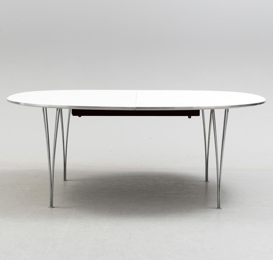 Mid-Century Modern Extending Super Ellipse Elliptical Dining Table by Piet Hein for Fritz Hansen