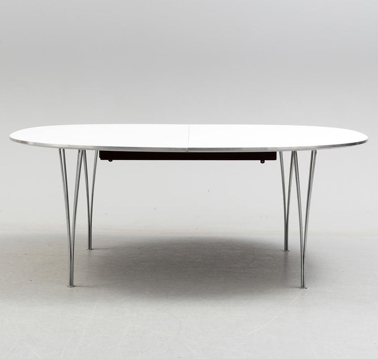 Extending Super Ellipse Elliptical Dining Table by Piet Hein for Fritz  Hansen For Sale at 1stDibs