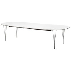 Extending Super Ellipse Elliptical Dining Table by Piet Hein for Fritz Hansen