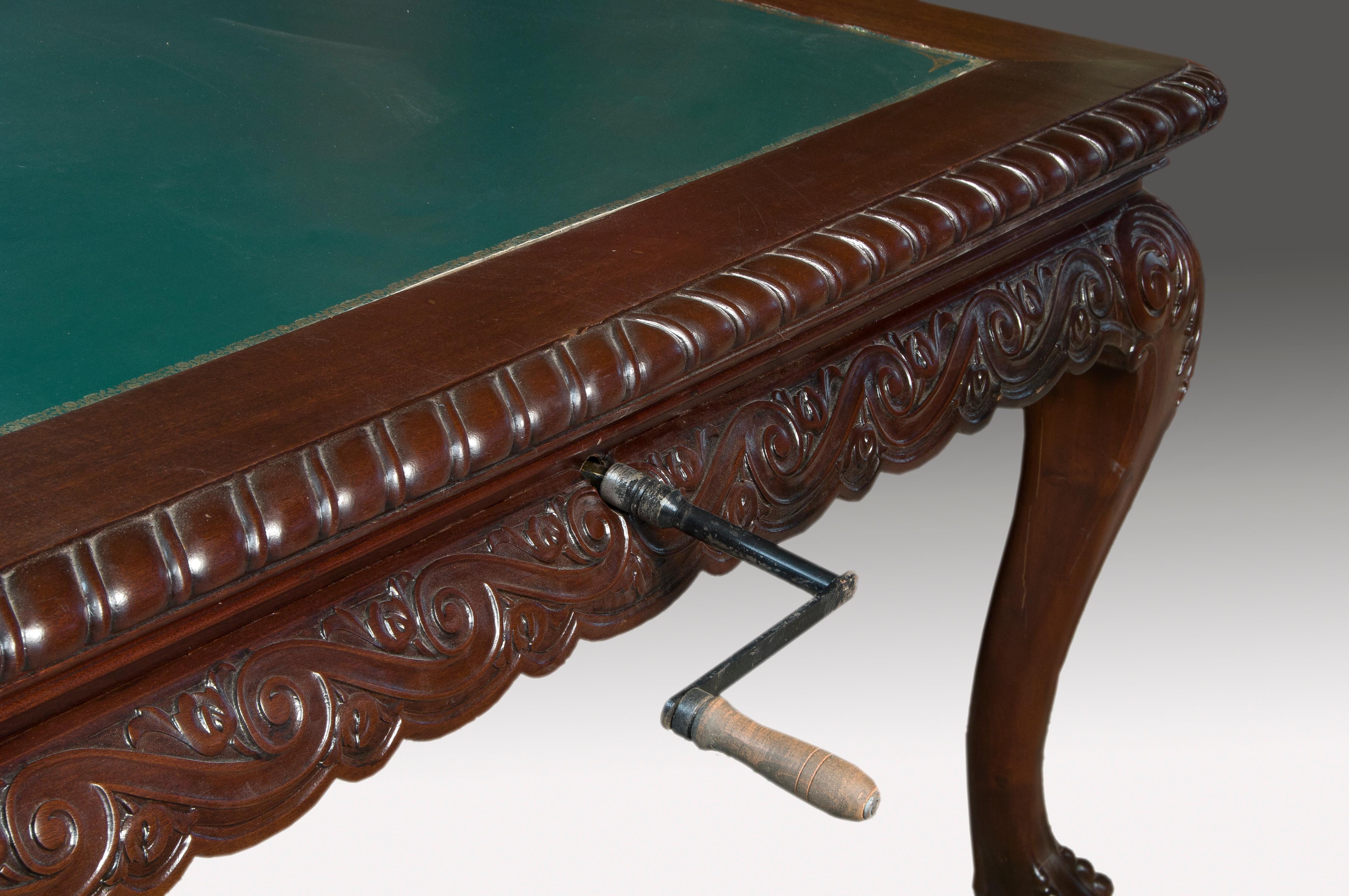 Table à rallonge en acajou, métal, etc., Angleterre, vers 1930 Bon état - En vente à Madrid, ES
