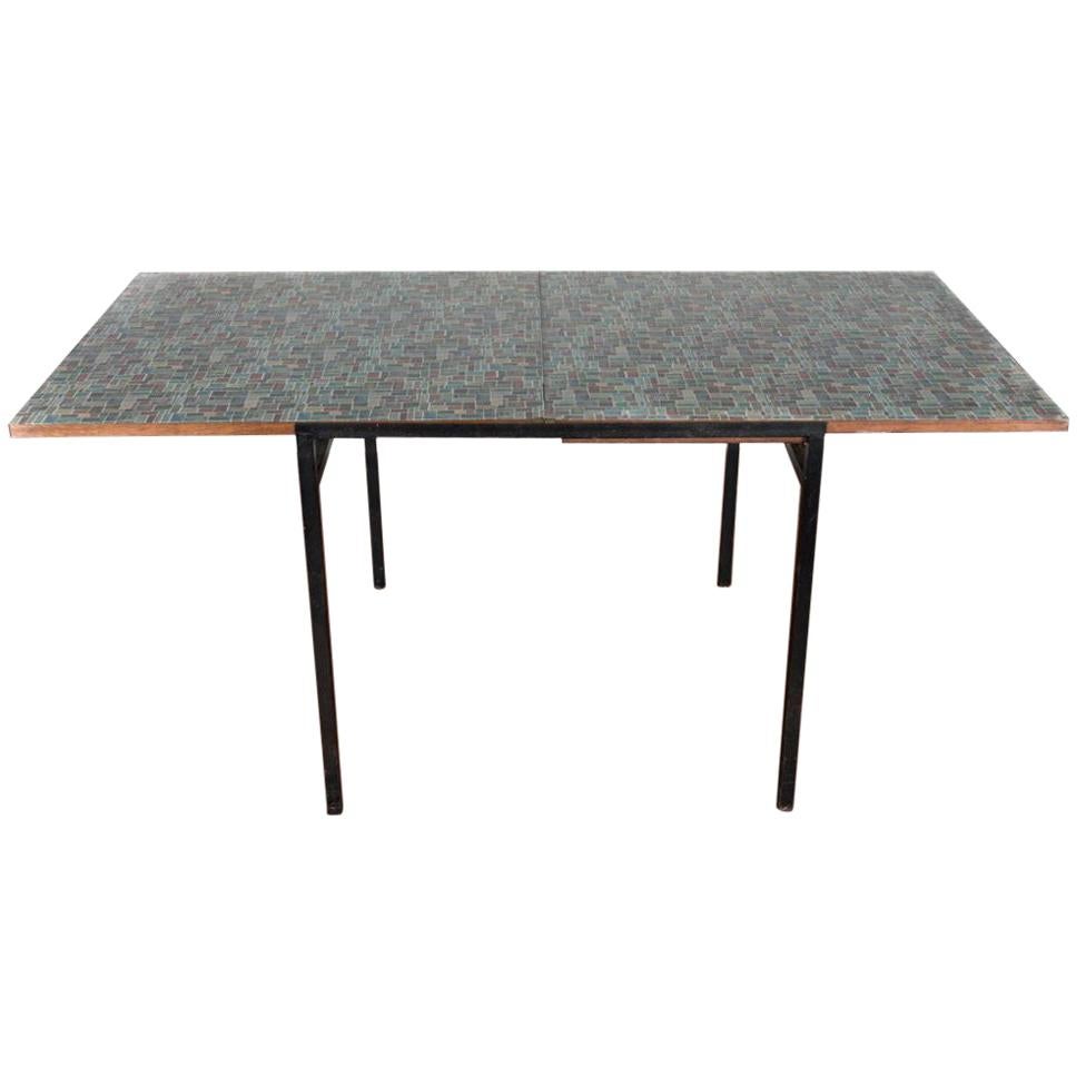 Extending Table by Pierre Guariche Tabletop Designed by Vieira Da Silva