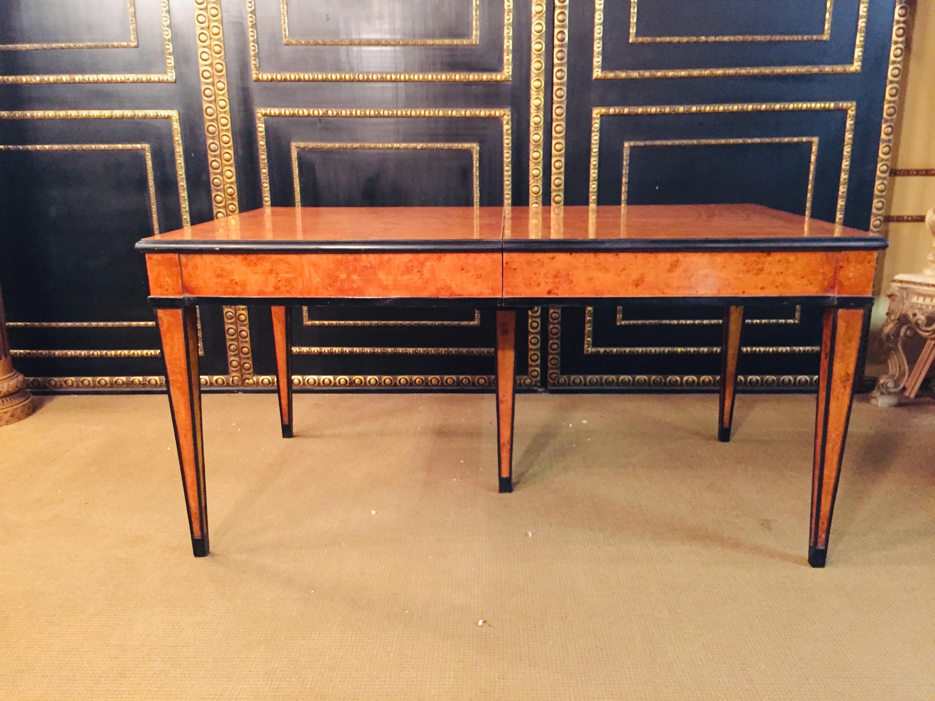 Extending Table in Biedermeier Style Bird's-Eye Maple 6