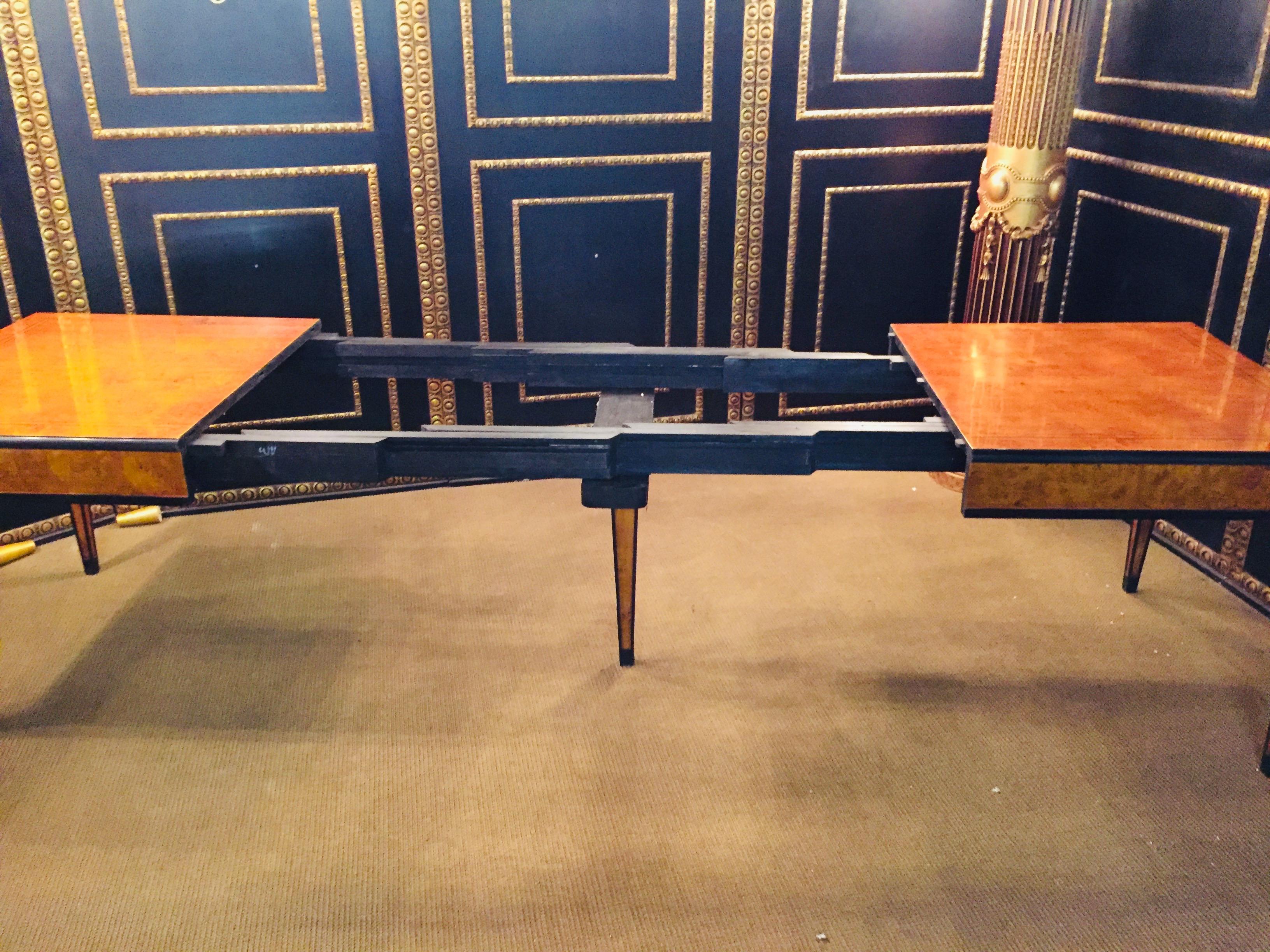 Veneer Extending Table in Biedermeier Style Bird's-Eye Maple