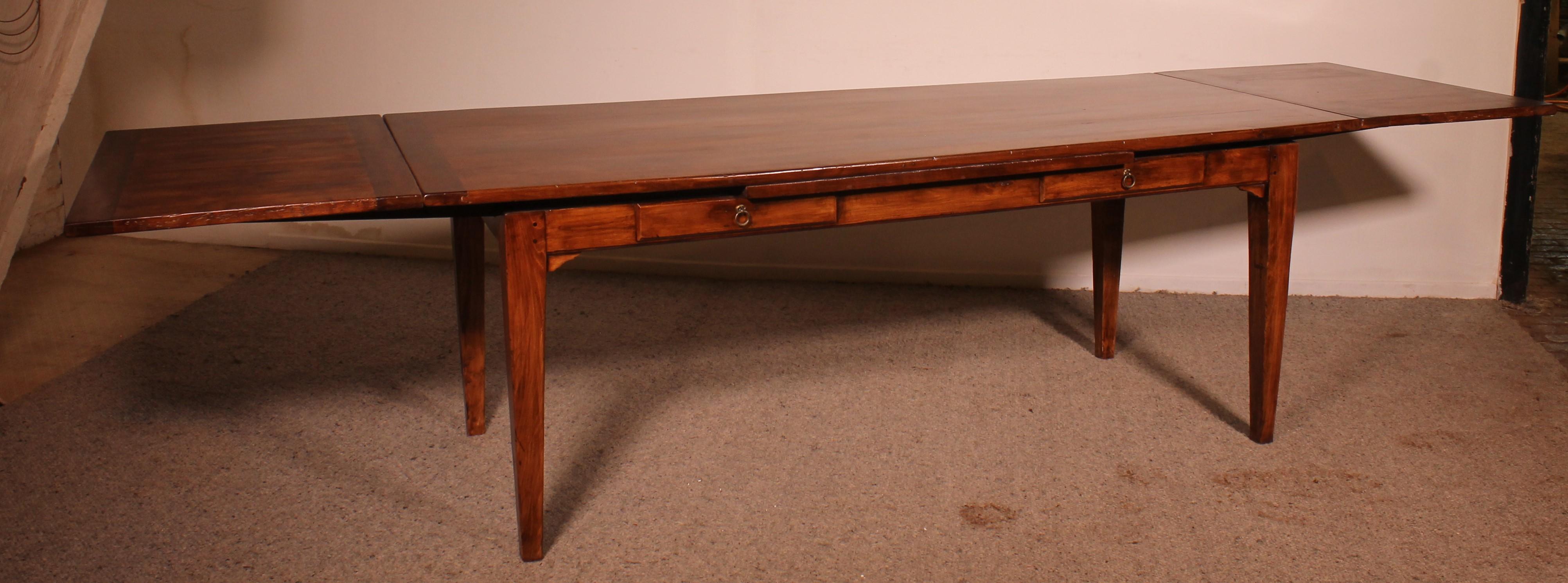 Extending Table In Cherrywood 19th Century-louis XVI Feet For Sale 5