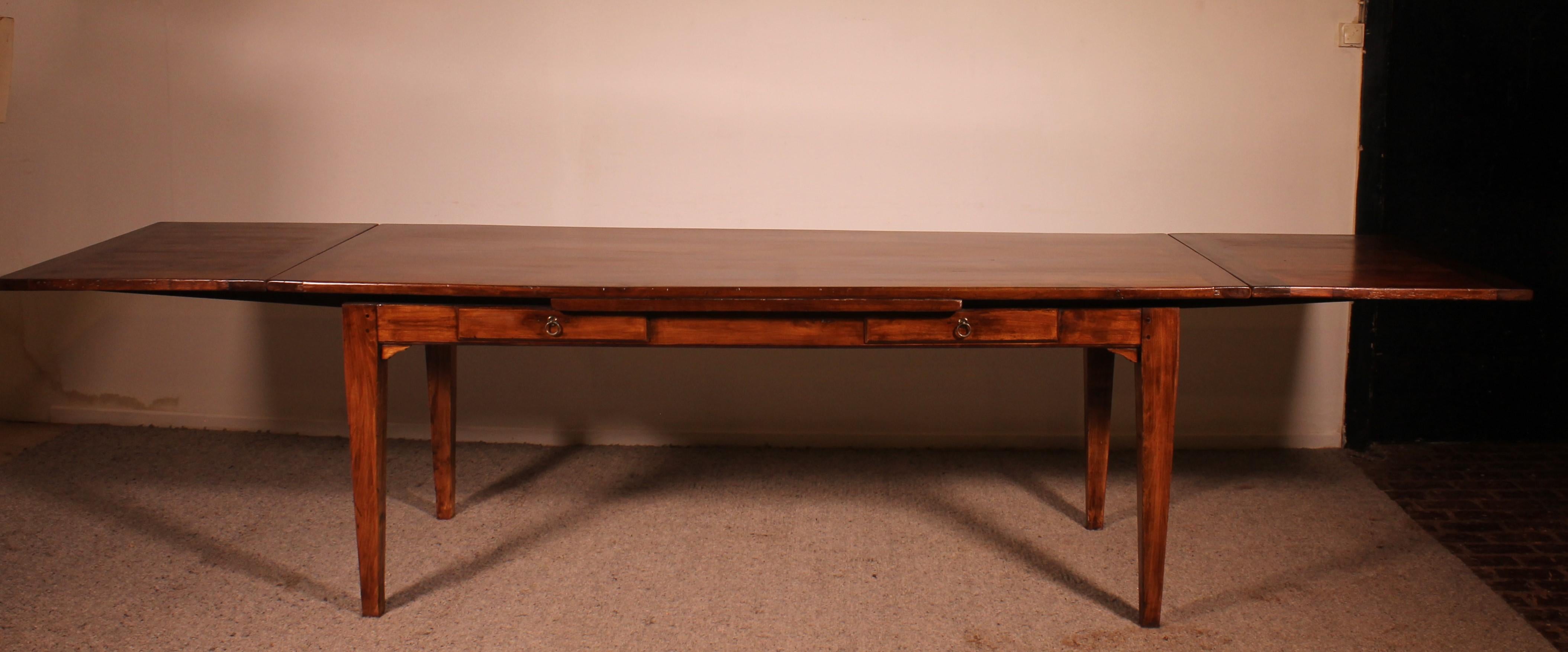 Extending Table In Cherrywood 19th Century-louis XVI Feet For Sale 7