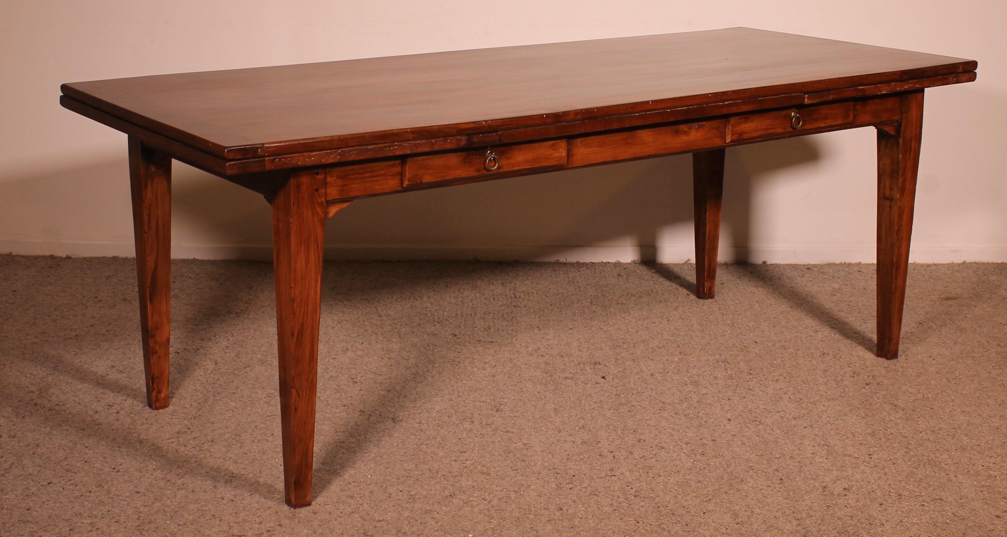 Extending Table In Cherrywood 19th Century-louis XVI Feet For Sale 3