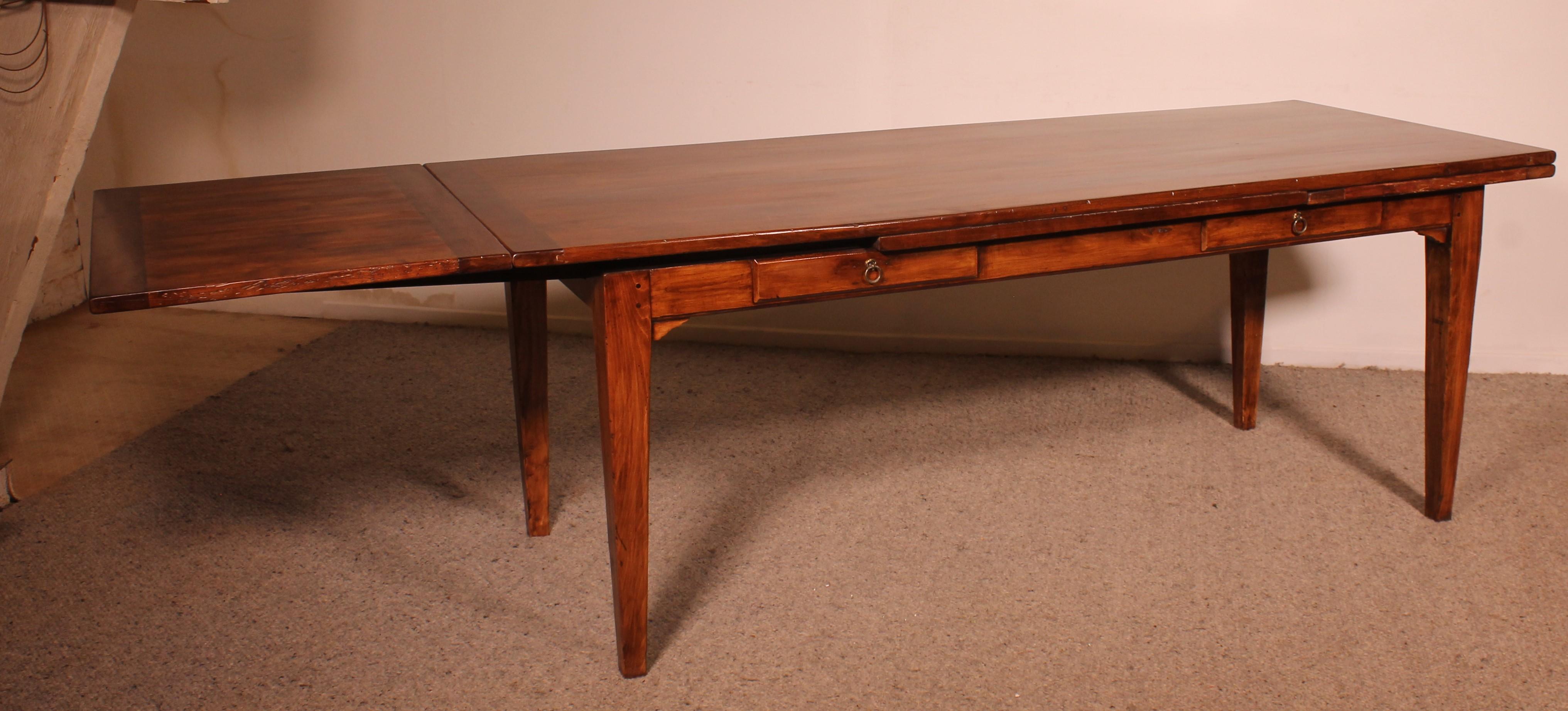 Extending Table In Cherrywood 19th Century-louis XVI Feet For Sale 4