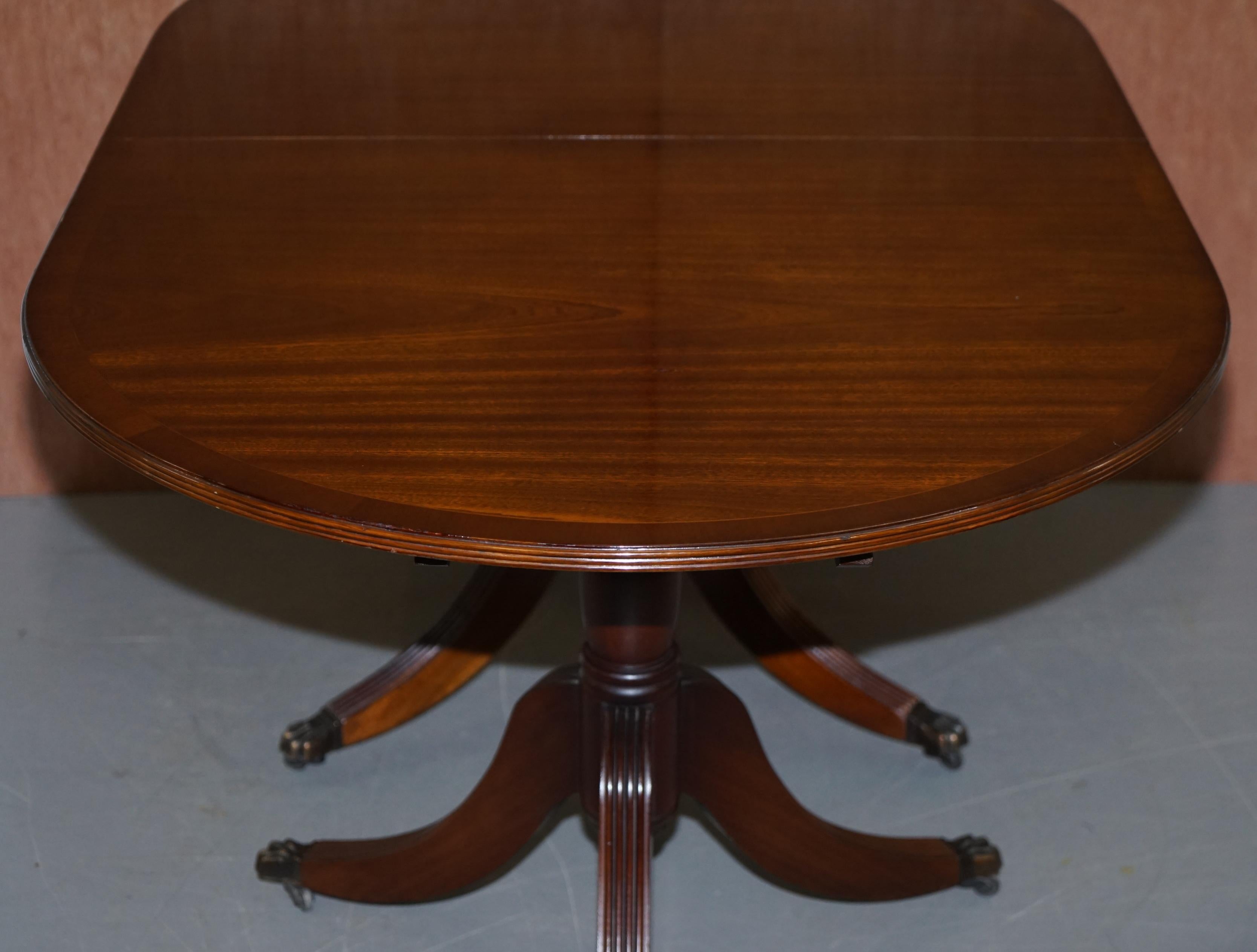 Extending Tilt Top Oval Dining Table in the Regency Style Solid Hardwood Castors 8