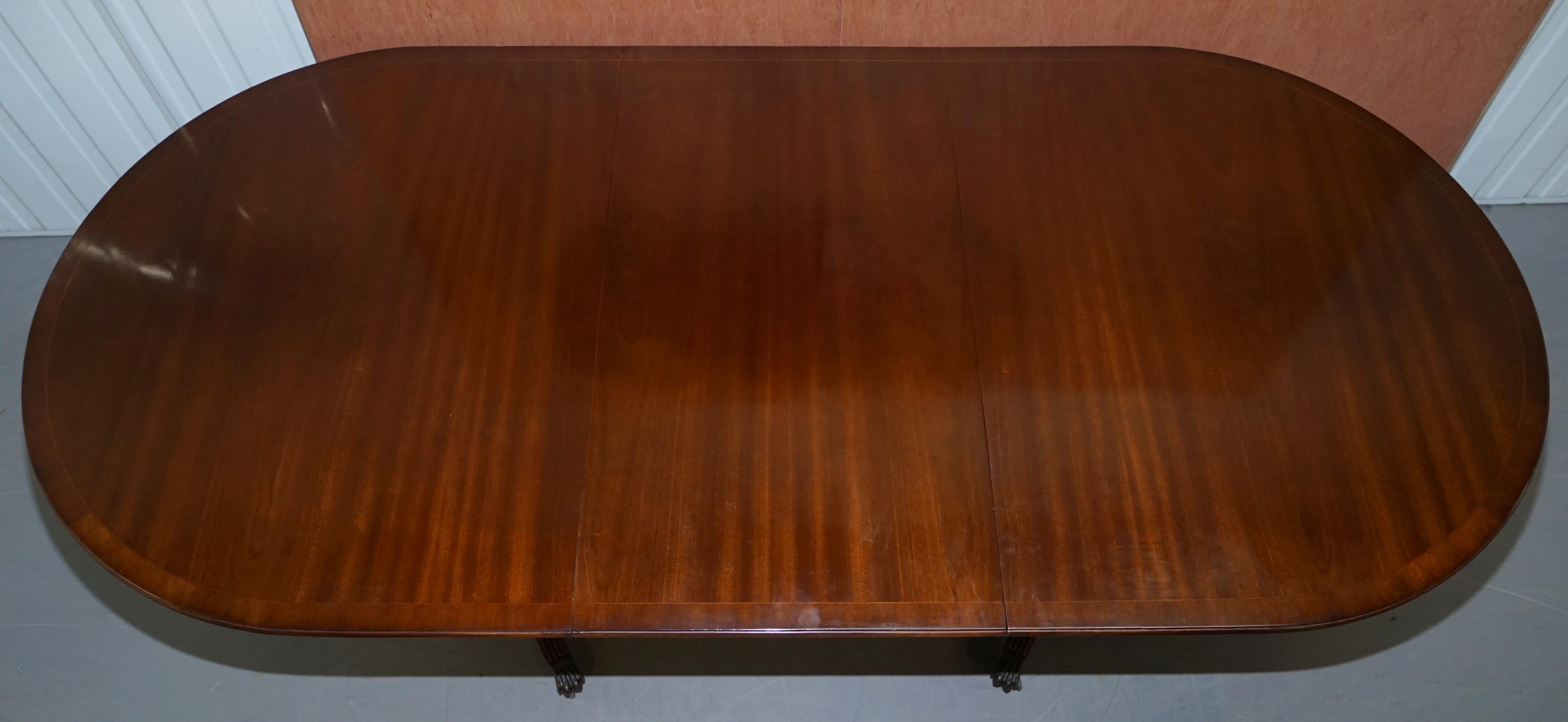 Extending Tilt Top Oval Dining Table in the Regency Style Solid Hardwood Castors 11