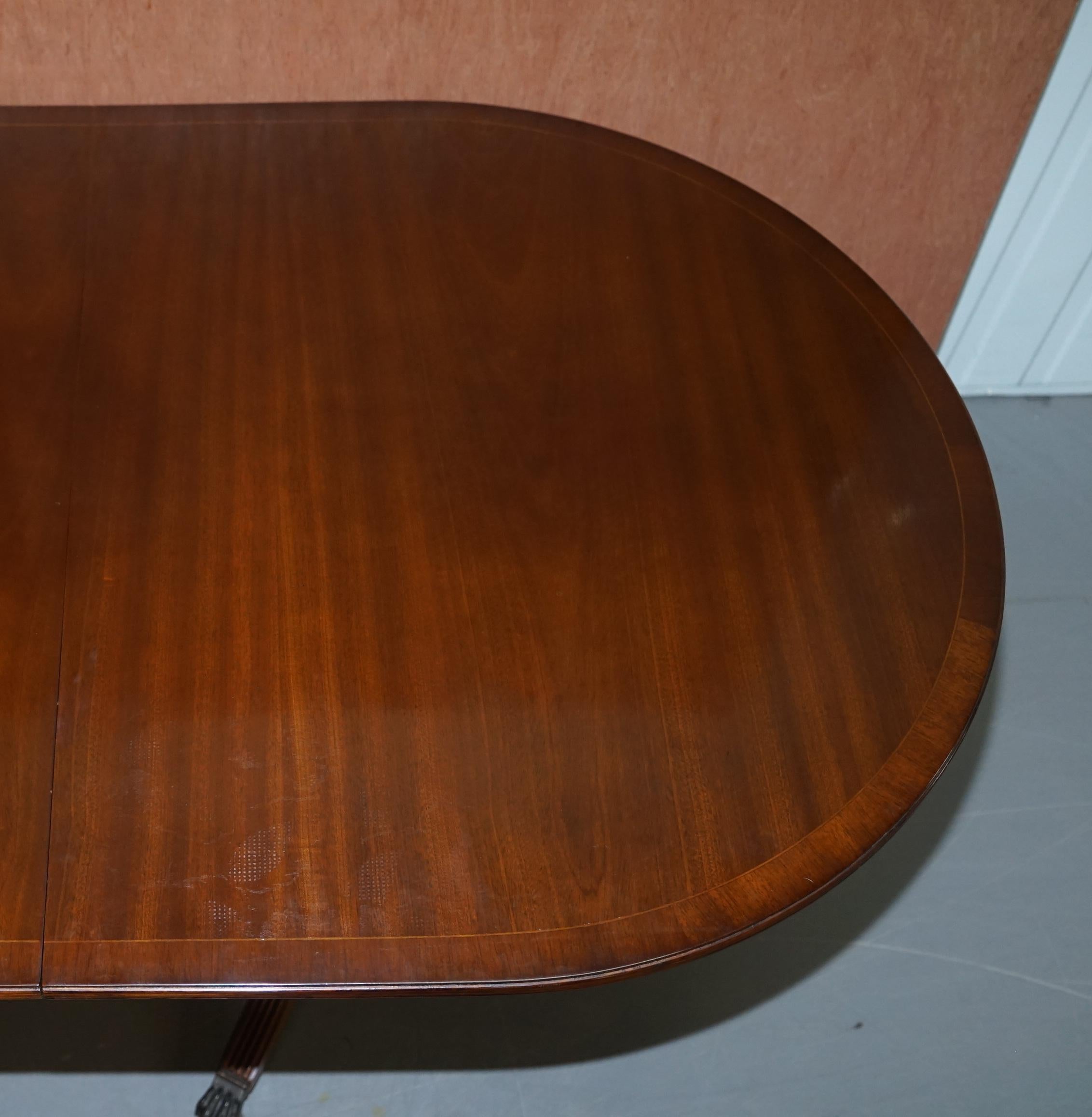 Extending Tilt Top Oval Dining Table in the Regency Style Solid Hardwood Castors 13