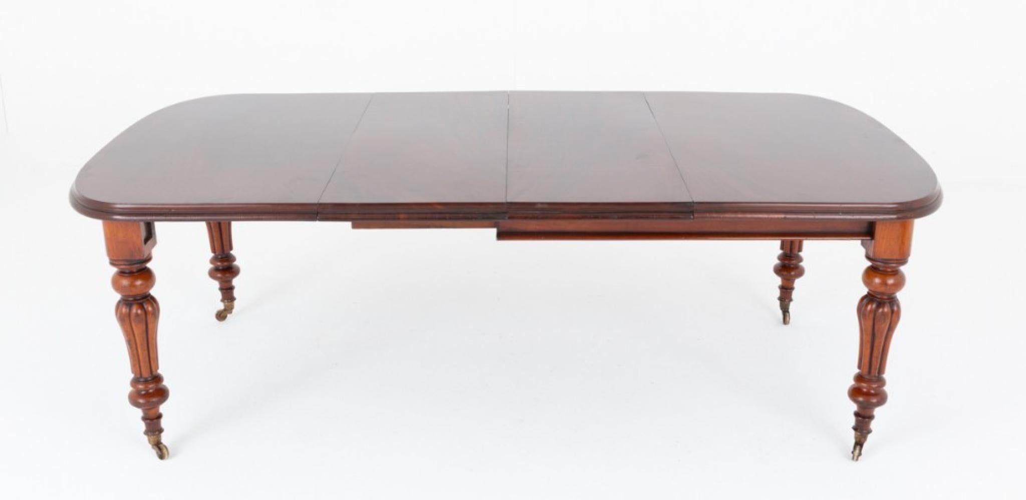 Acajou Table à manger victorienne à rallonge en acajou 10 places 1850 en vente