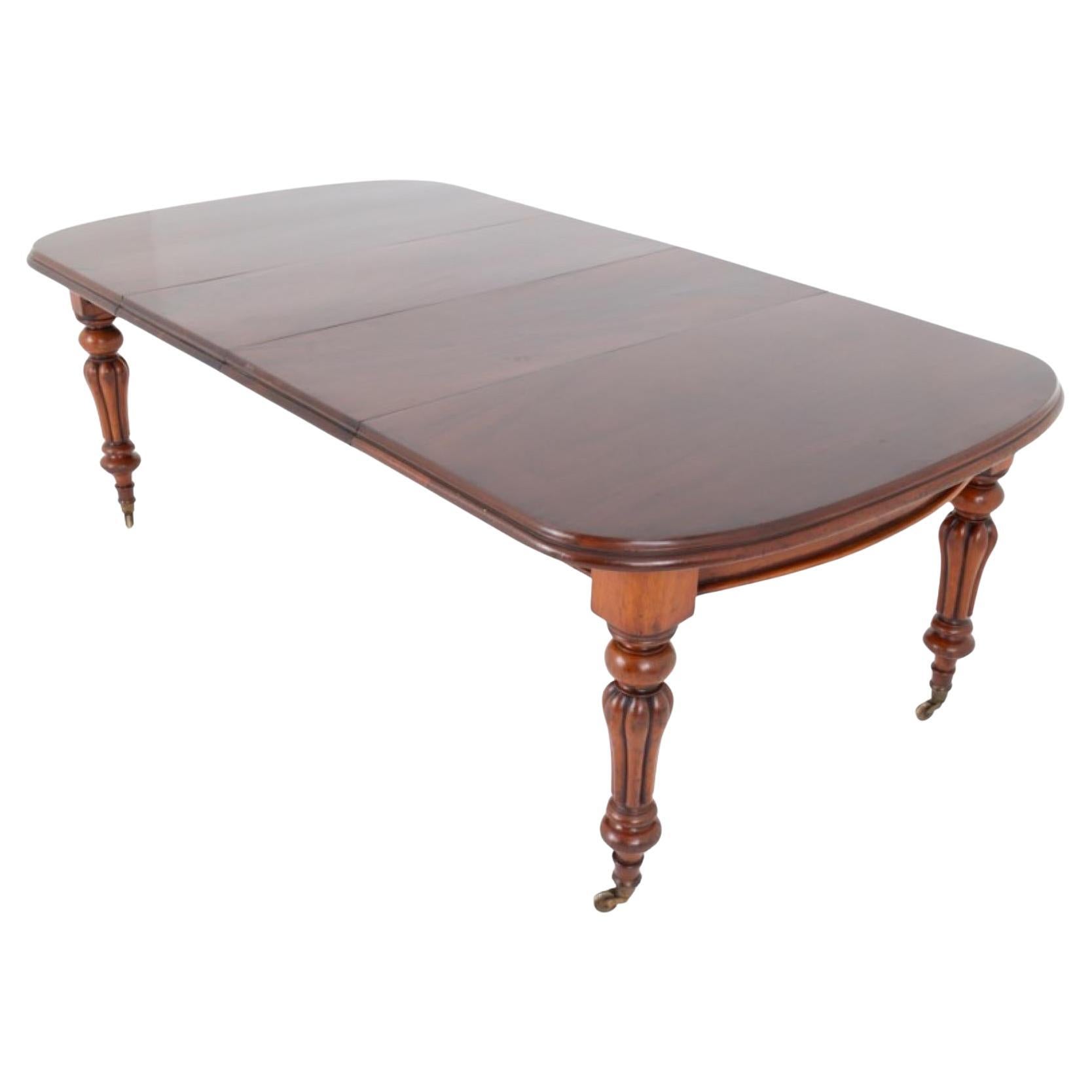 Extending Victorian Dining Table Mahogany 10 Seater 1850