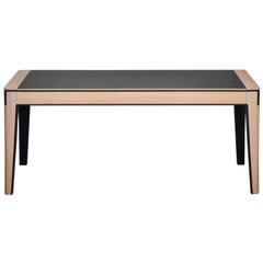 French designer ceramic table in solid oak wood by Christophe Lecomte