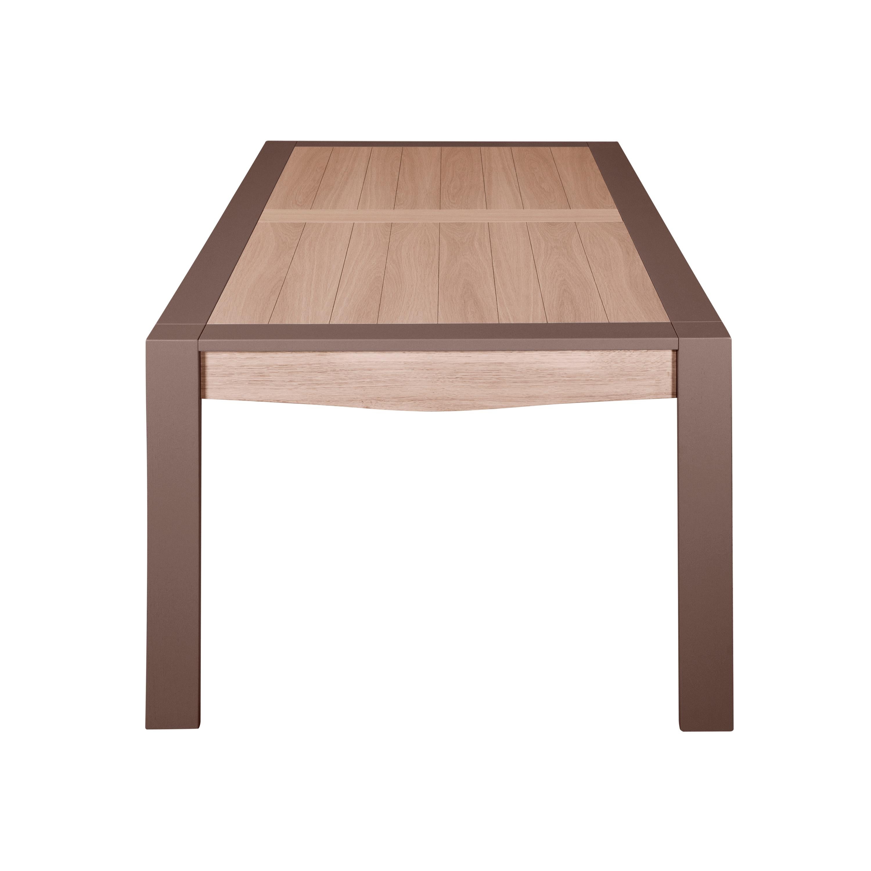 Cherry Extensible Dining Table in Solid Oak with 2 Extensions, 100% Made in France For Sale