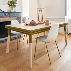 Extendable Dining Table in Solid Wood, Scandinavian Design by E. Gizard, Paris