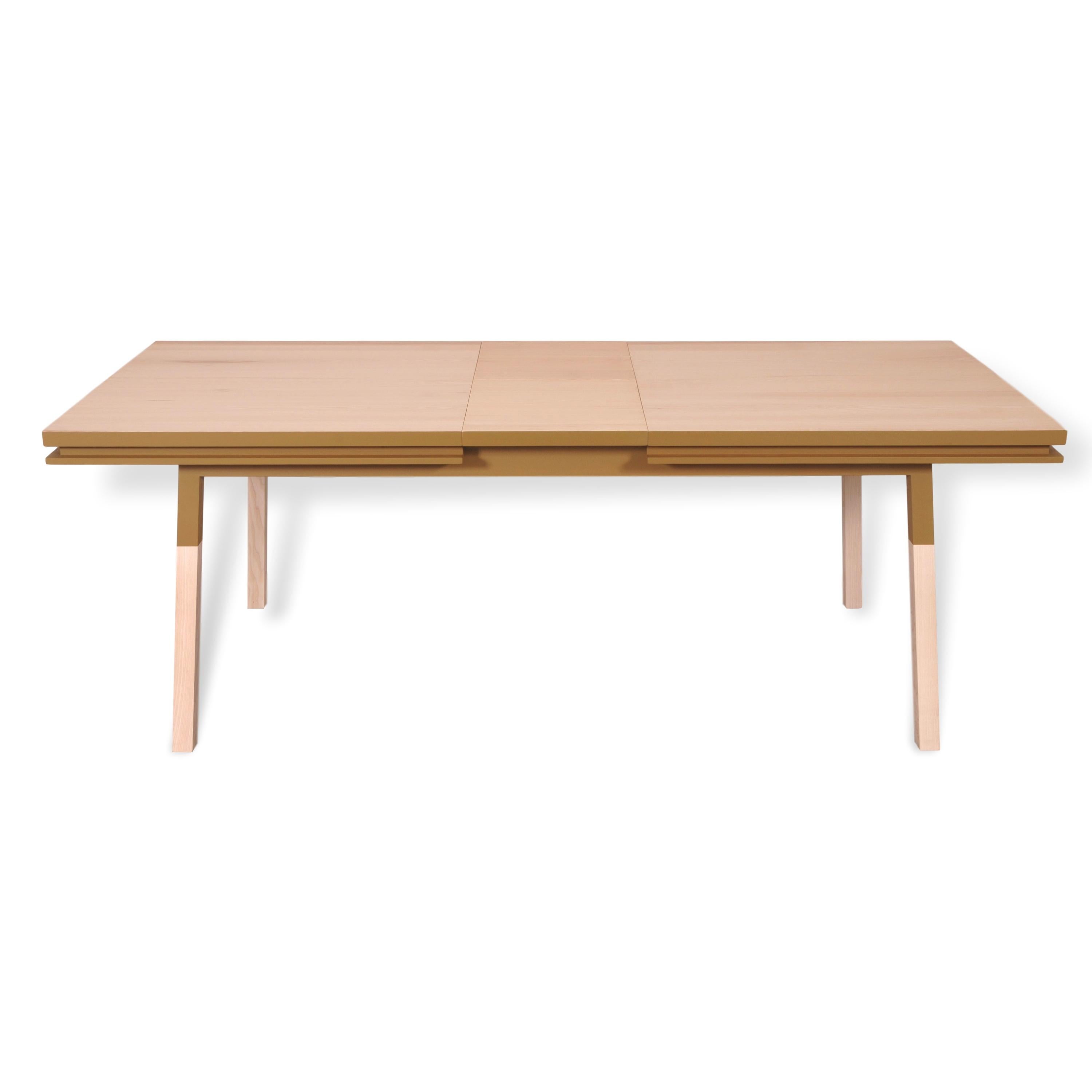 French Extensible Dining Table in Solid Wood, Scandinavian Design by E. Gizard, Paris For Sale