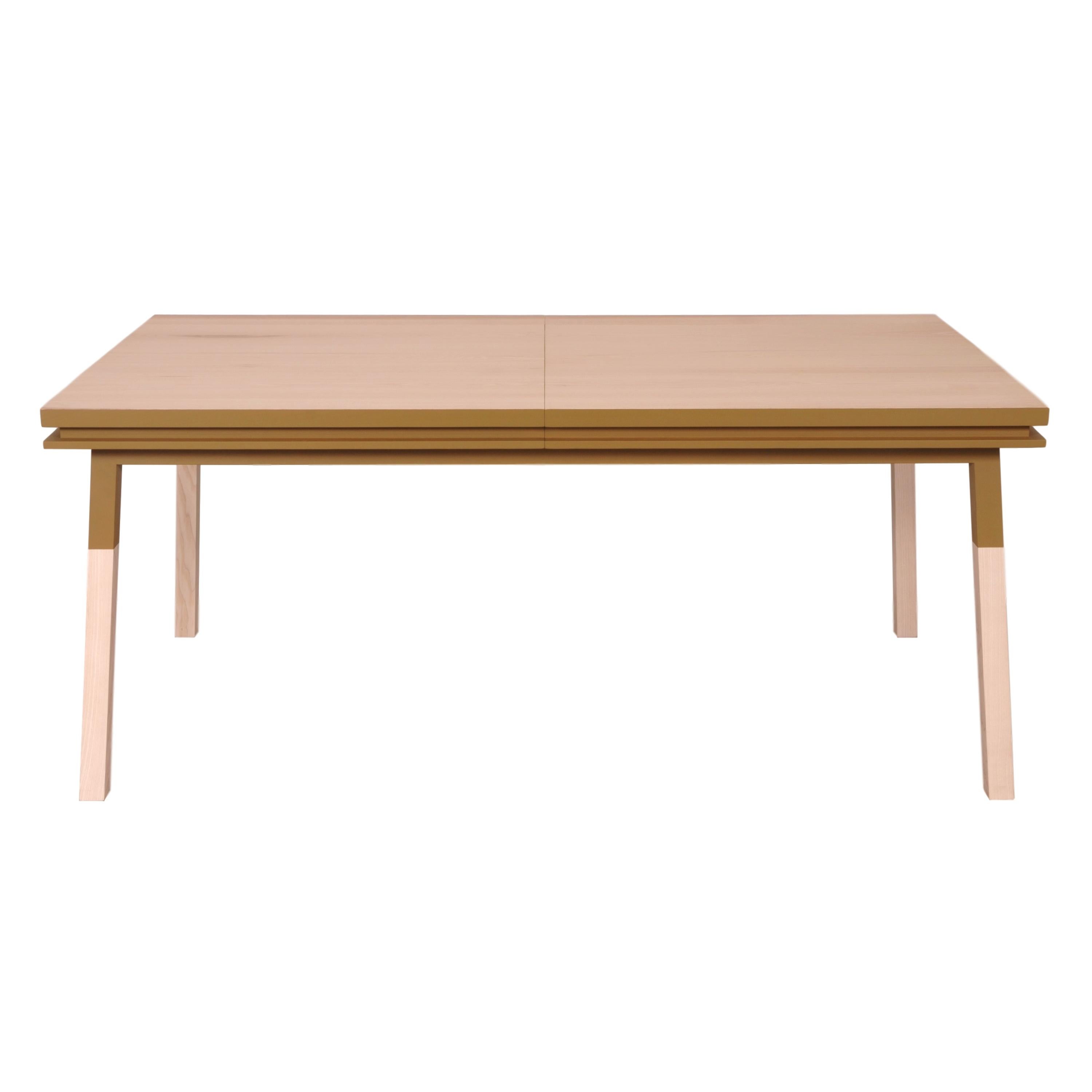 Hand-Crafted Extensible Dining Table in Solid Wood, Scandinavian Design by E. Gizard, Paris For Sale