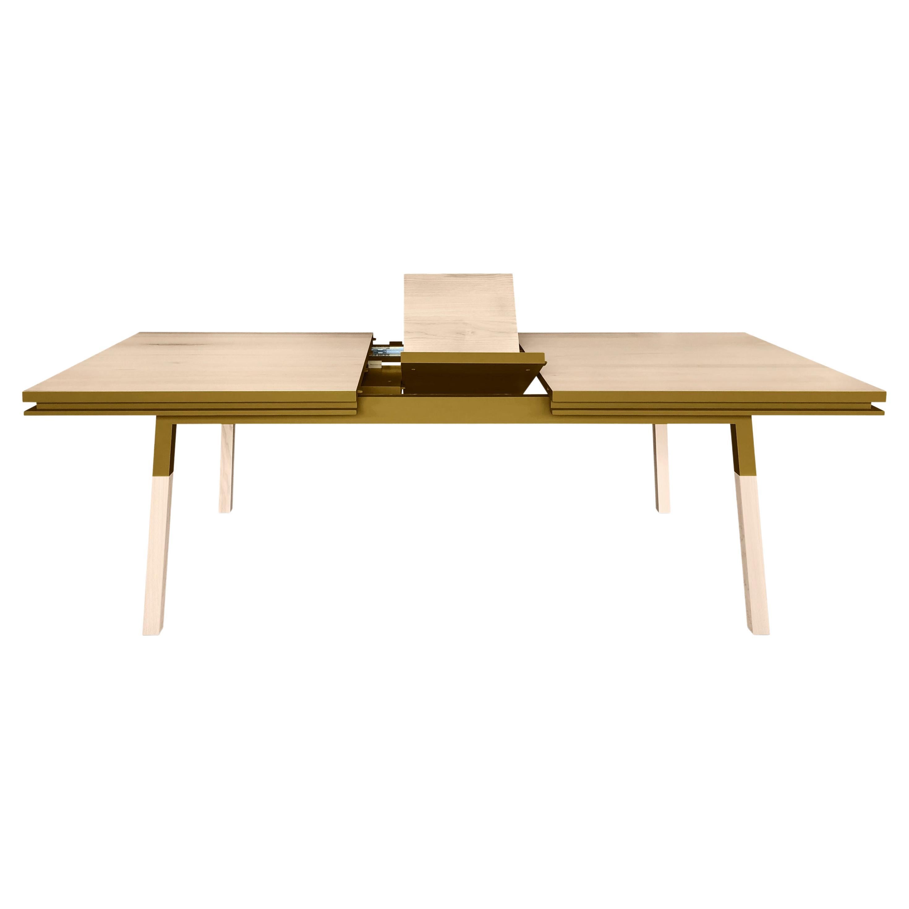 Extensible Dining Table in Solid Wood, Scandinavian Design by E. Gizard, Paris