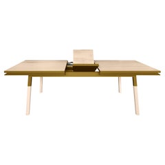Extensible Dining Table in Solid Wood, Scandinavian Design by E. Gizard, Paris
