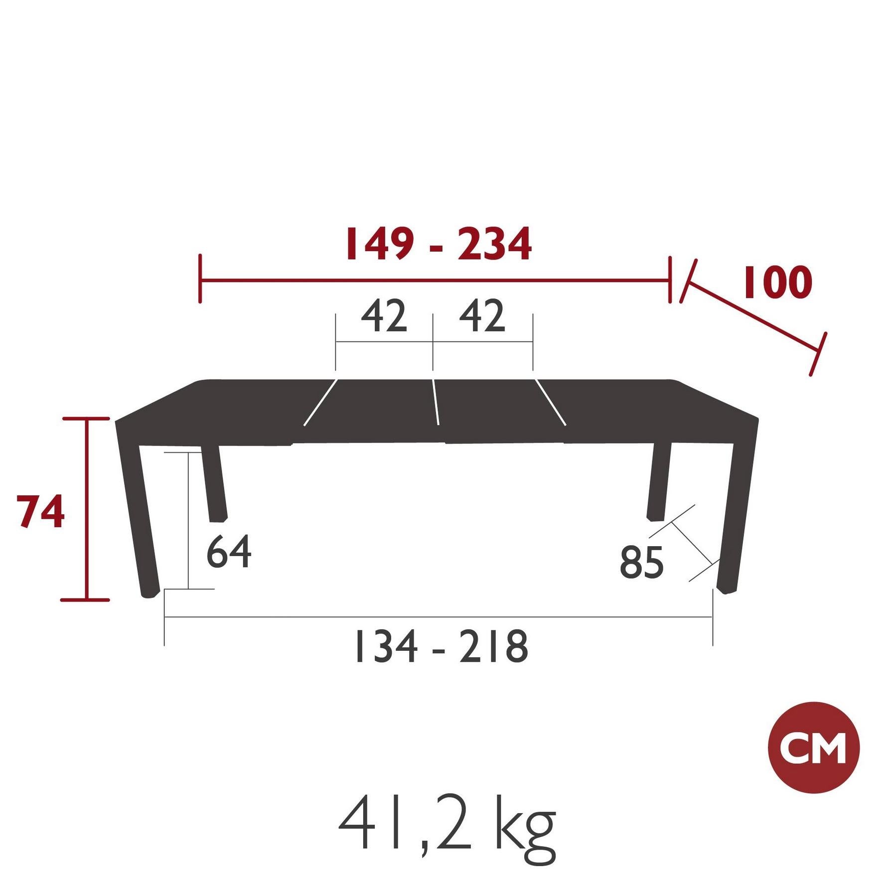 italien Table d'extérieur à rallonge Fermob Ribambelle 149/234 cm - 59/92 inch en vente