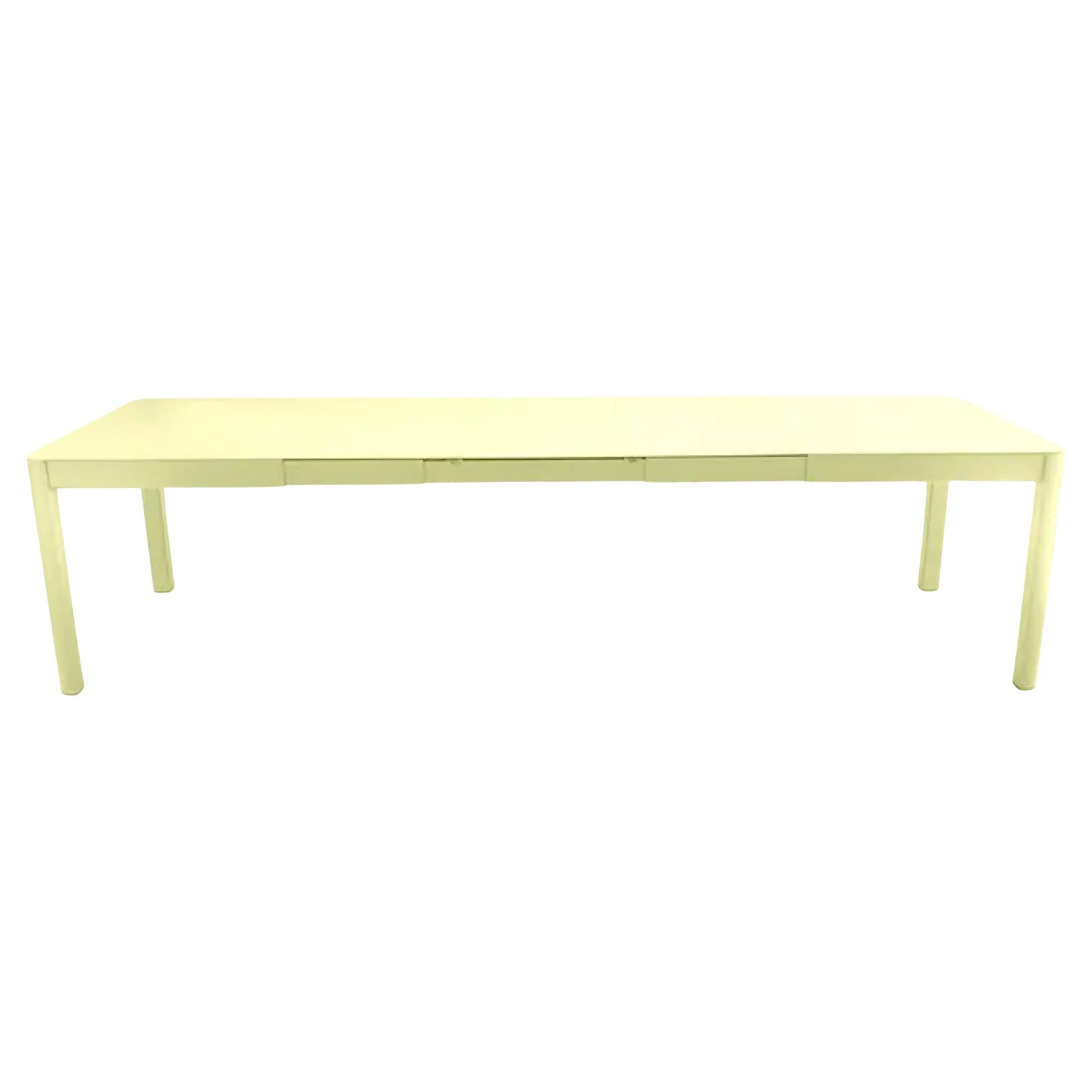 Extensible outdoor table Fermob Ribambelle XL 149/299 cm 59/118 in Frosted Lemon