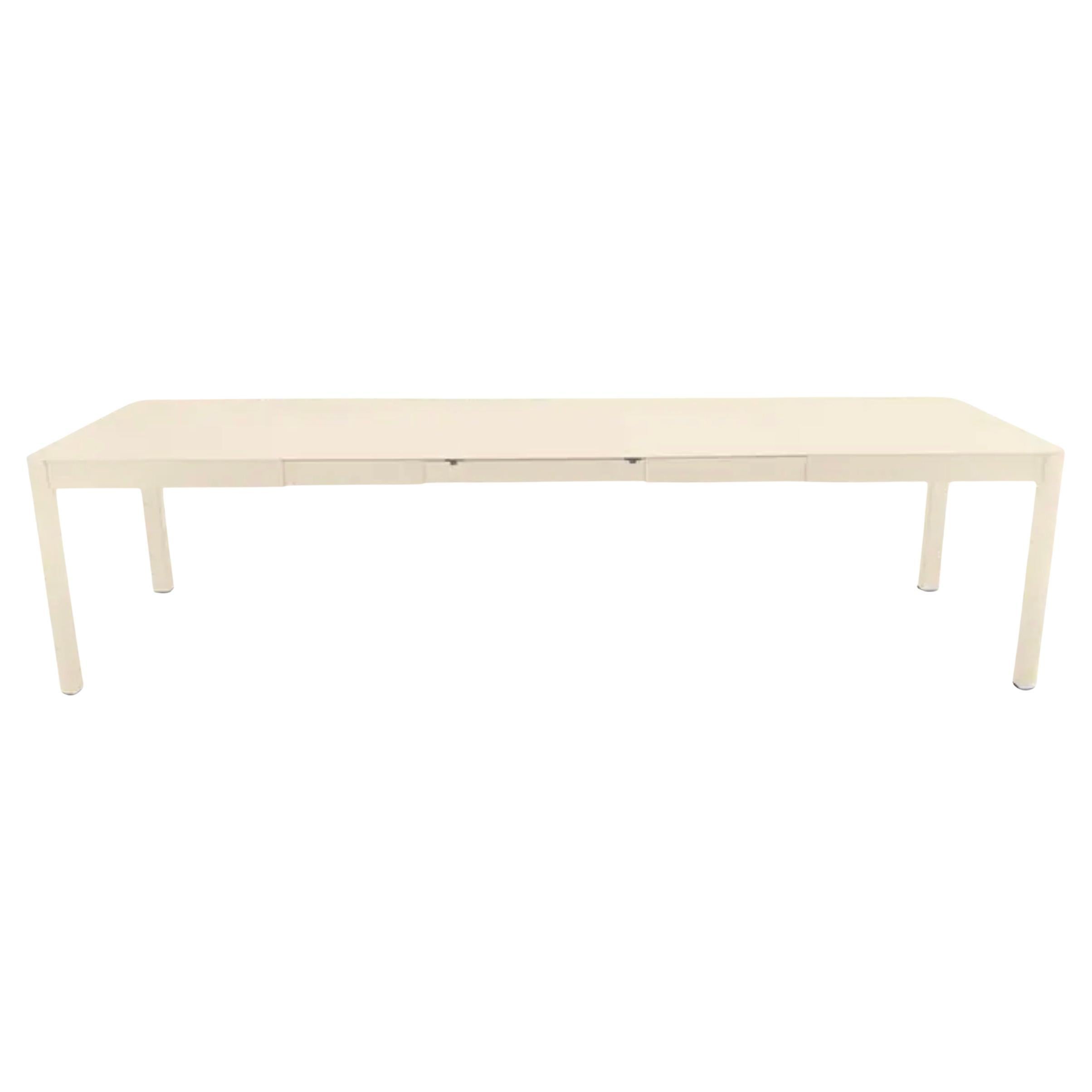Extensible outdoor table Fermob Ribambelle XL 149/299 cm 59/118 in Latte beige For Sale