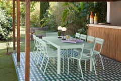 Extensible outdoor table Fermob Ribambelle XL 149/299 cm 59/118 in Maya Blue