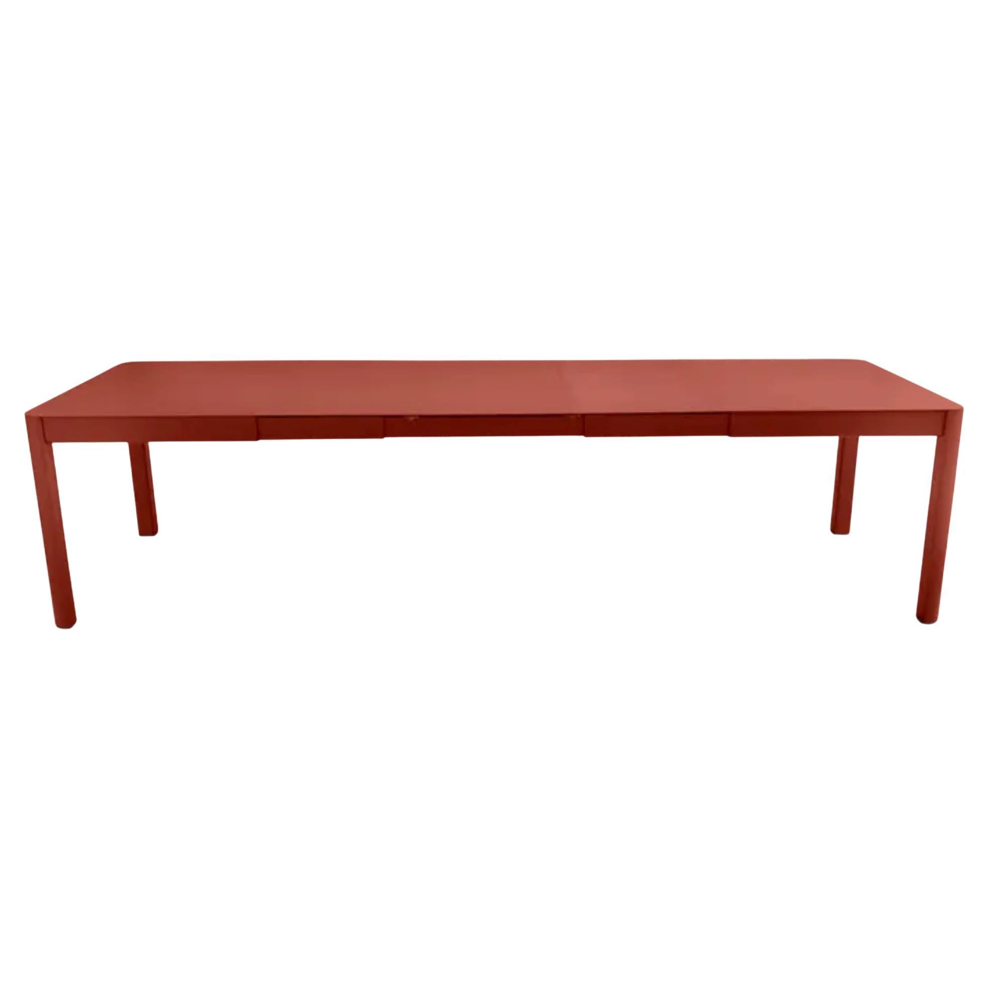 Extensible outdoor table Fermob Ribambelle XL 149/299 cm 59/118 in Red Ochre For Sale