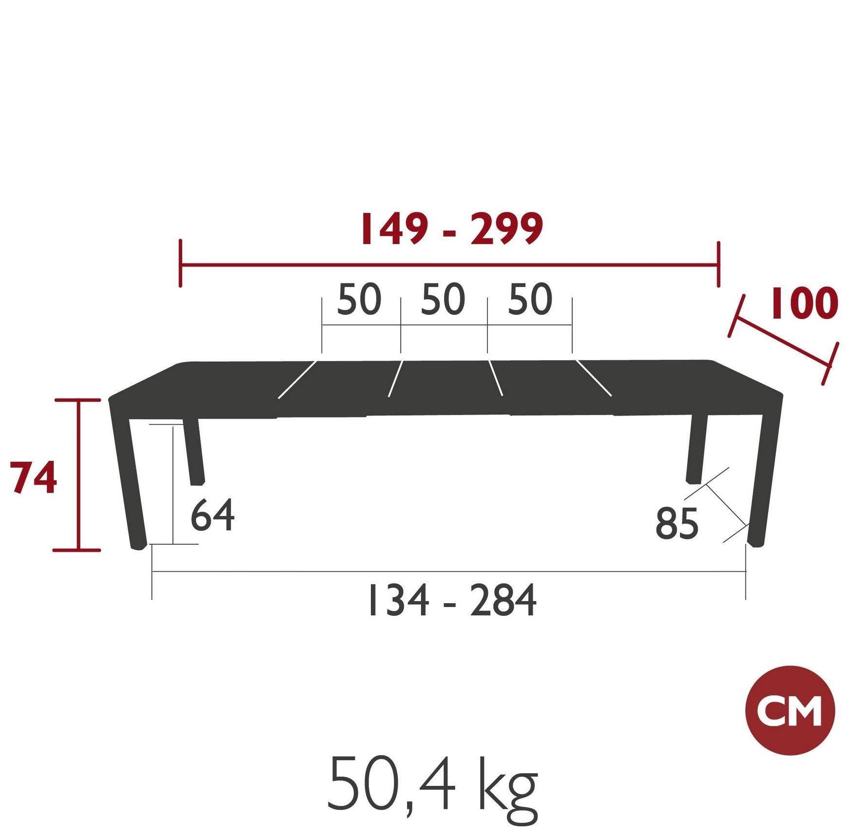 Aluminium Table d'extérieur à rallonge Fermob Ribambelle XL 149/299 cm - 59/118 inch en vente