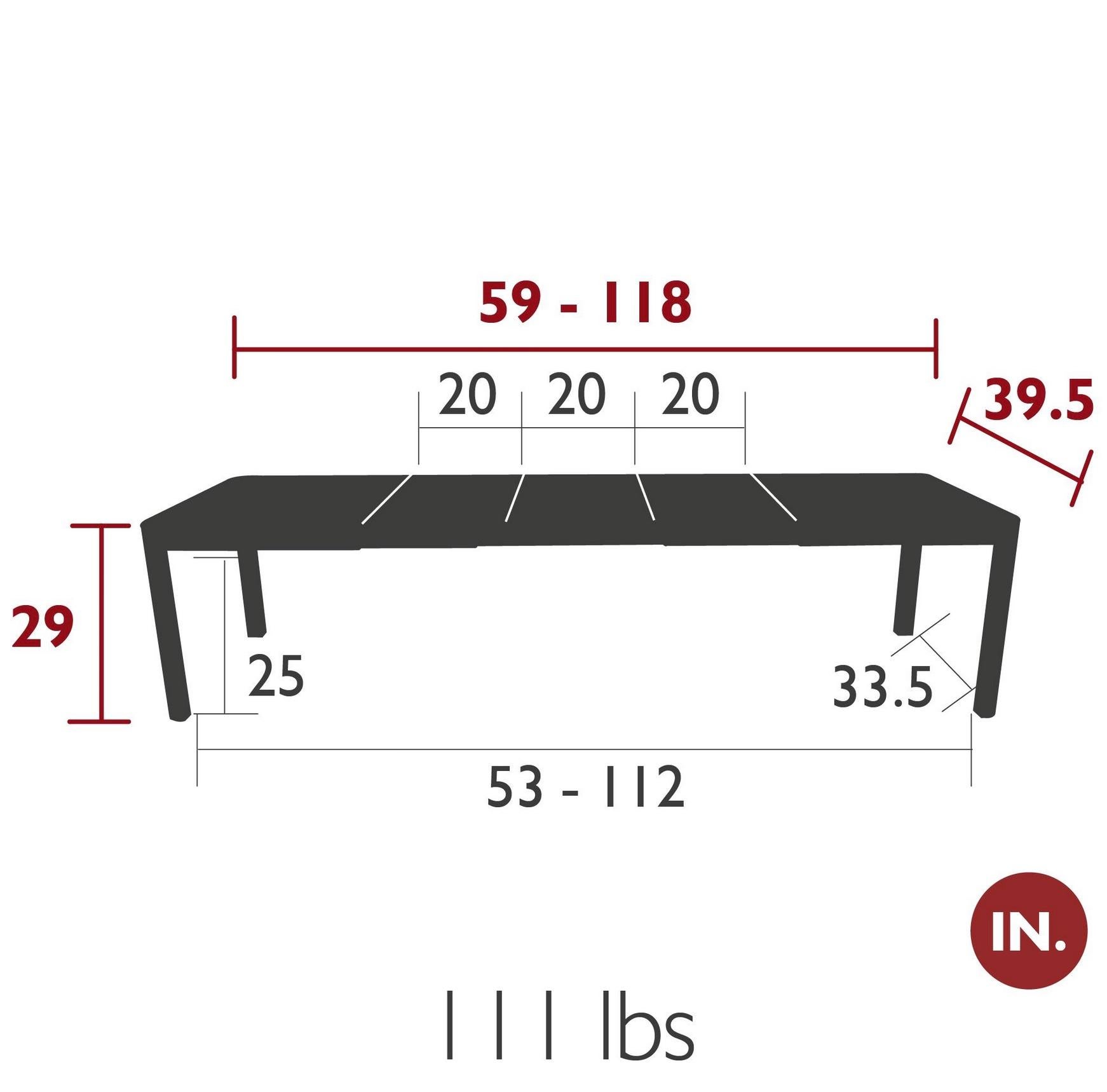 Table d'extérieur à rallonge Fermob Ribambelle XL 149/299 cm - 59/118 inch en vente 1