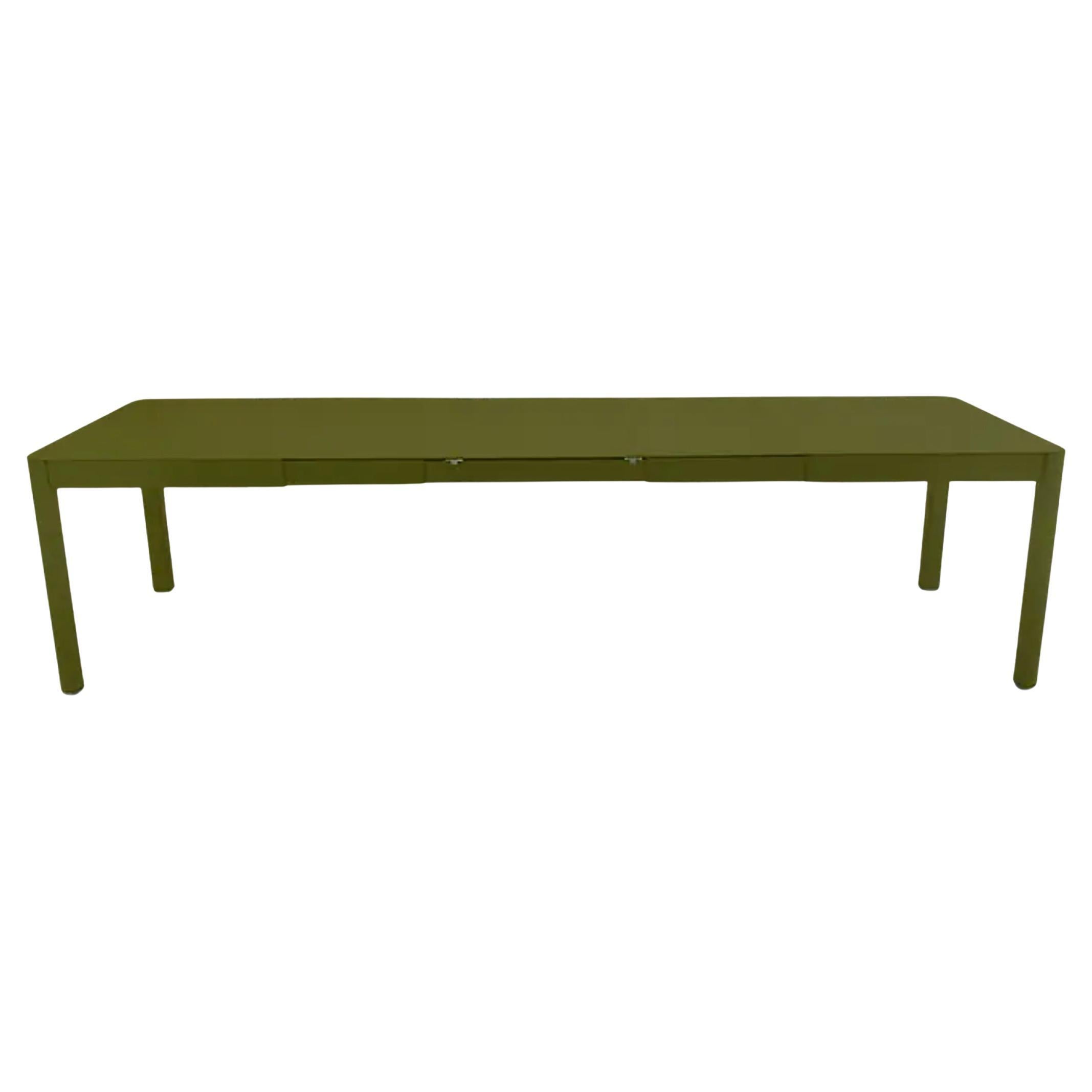 Extensible outdoor table Fermob Ribambelle XL 149/299 cm 59/118 inch Pesto