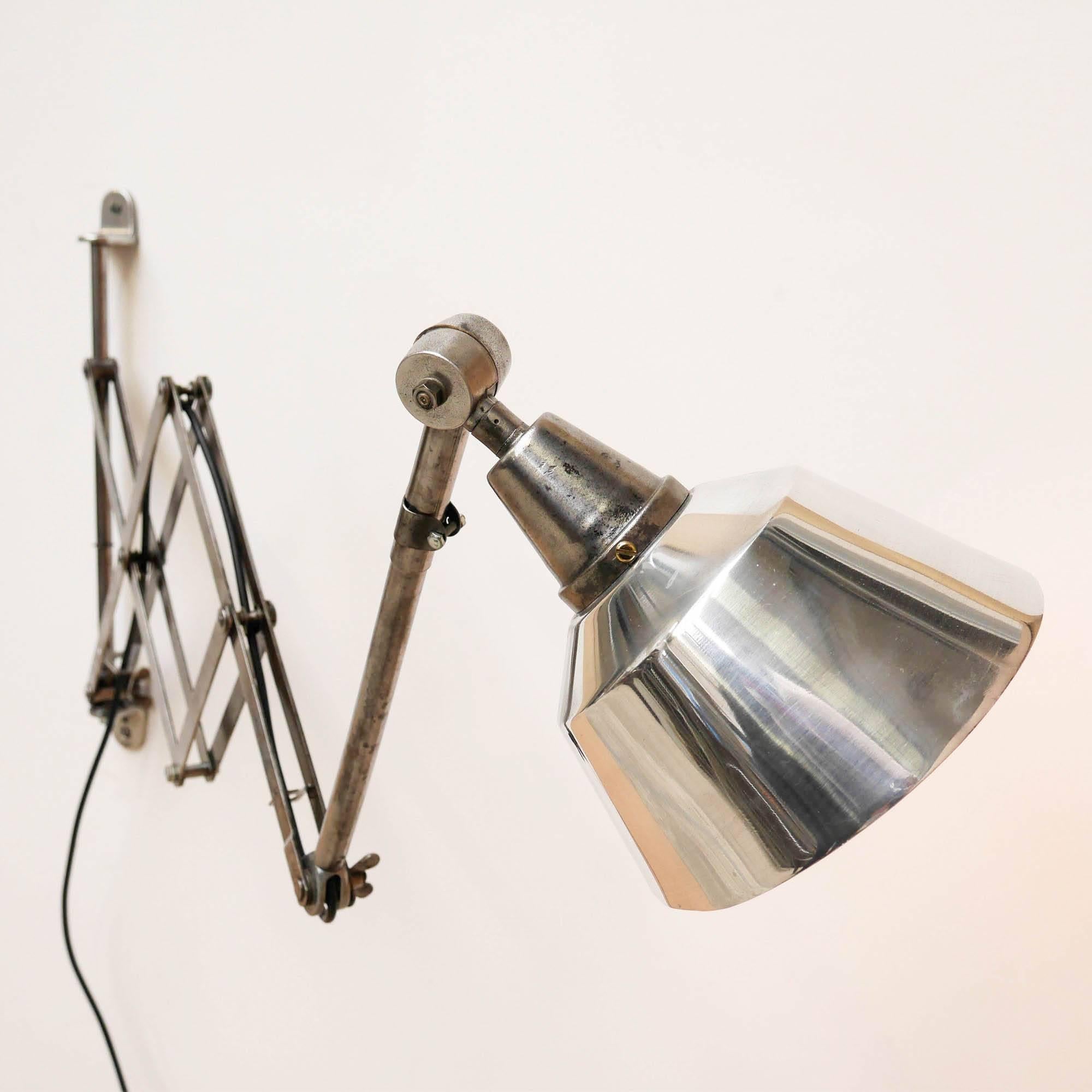 Polished Extensible Wall Light Midgard in Steel, circa 1950