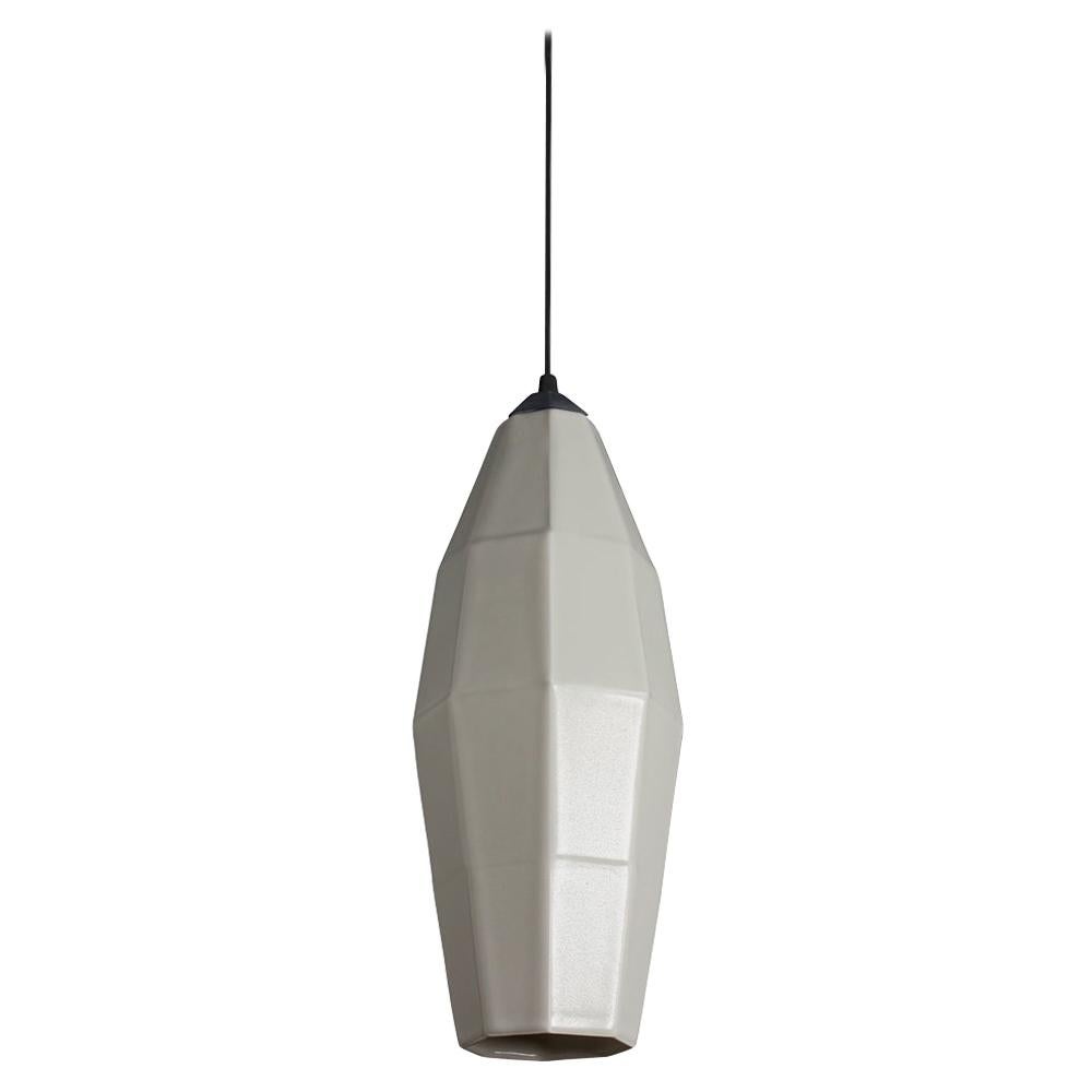 Extension 2 Contemporary Hanging Pendant Light White Translucent Porcelain For Sale