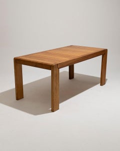 Extension Dining Table in Elm, Maison Regain, 1970s
