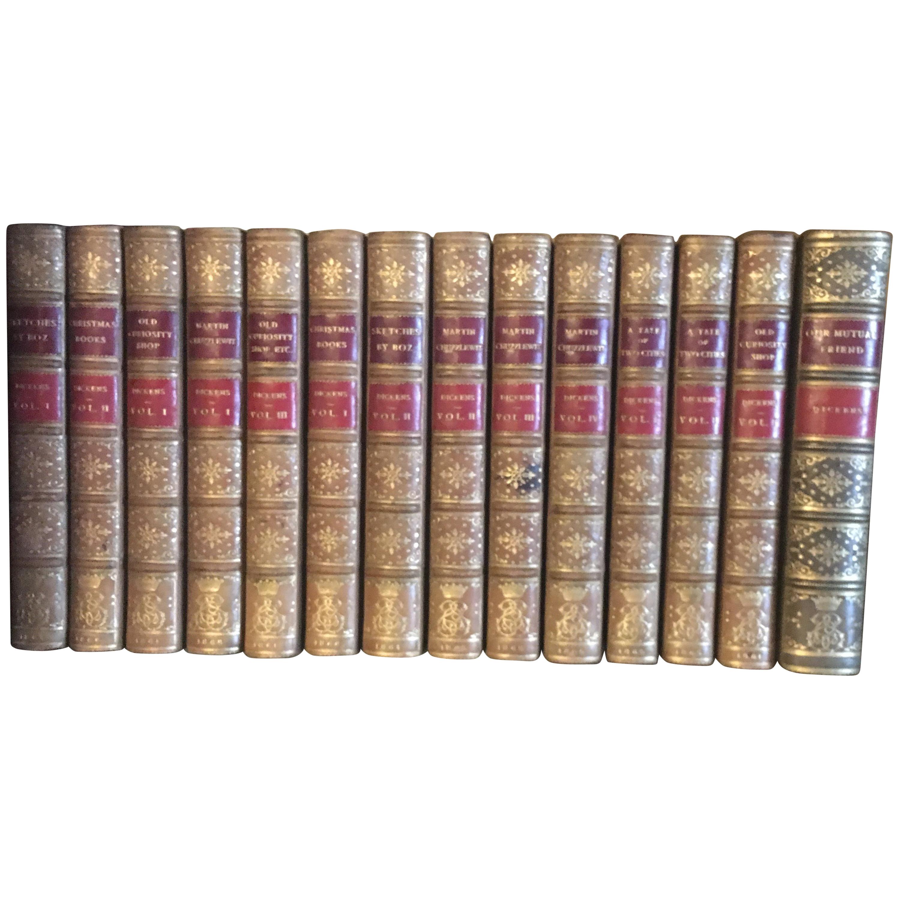 Ampia collezione di libri rilegati in pelle del XIX secolo Prezzo per libro Inglese