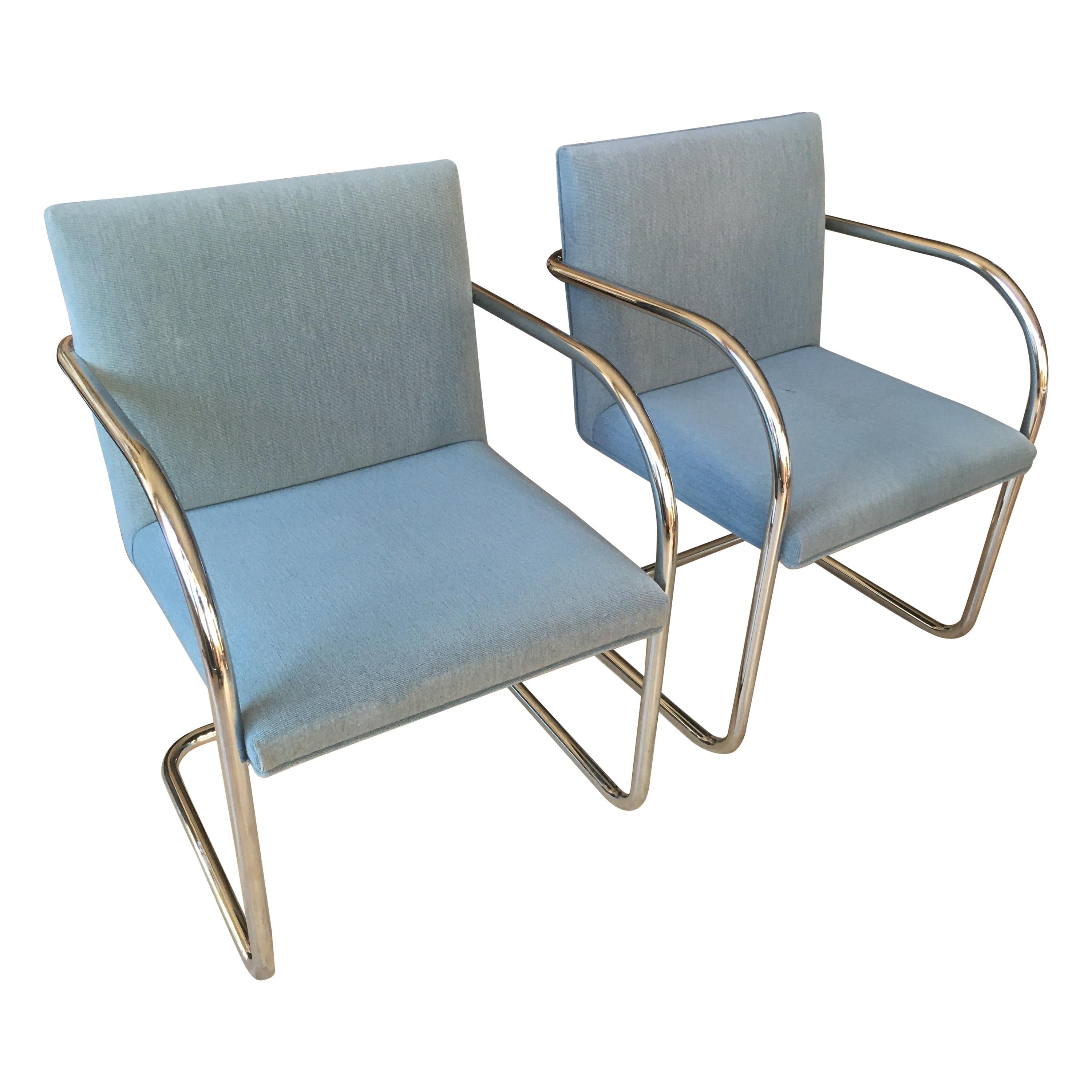 Extensive Collection of 48 Mies Brno Style Tubular Armchairs. Office/Restaurant.