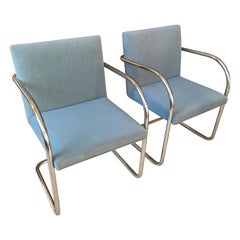 Extensive Collection of 48 Mies Brno Style Tubular Armchairs. Office/Restaurant.