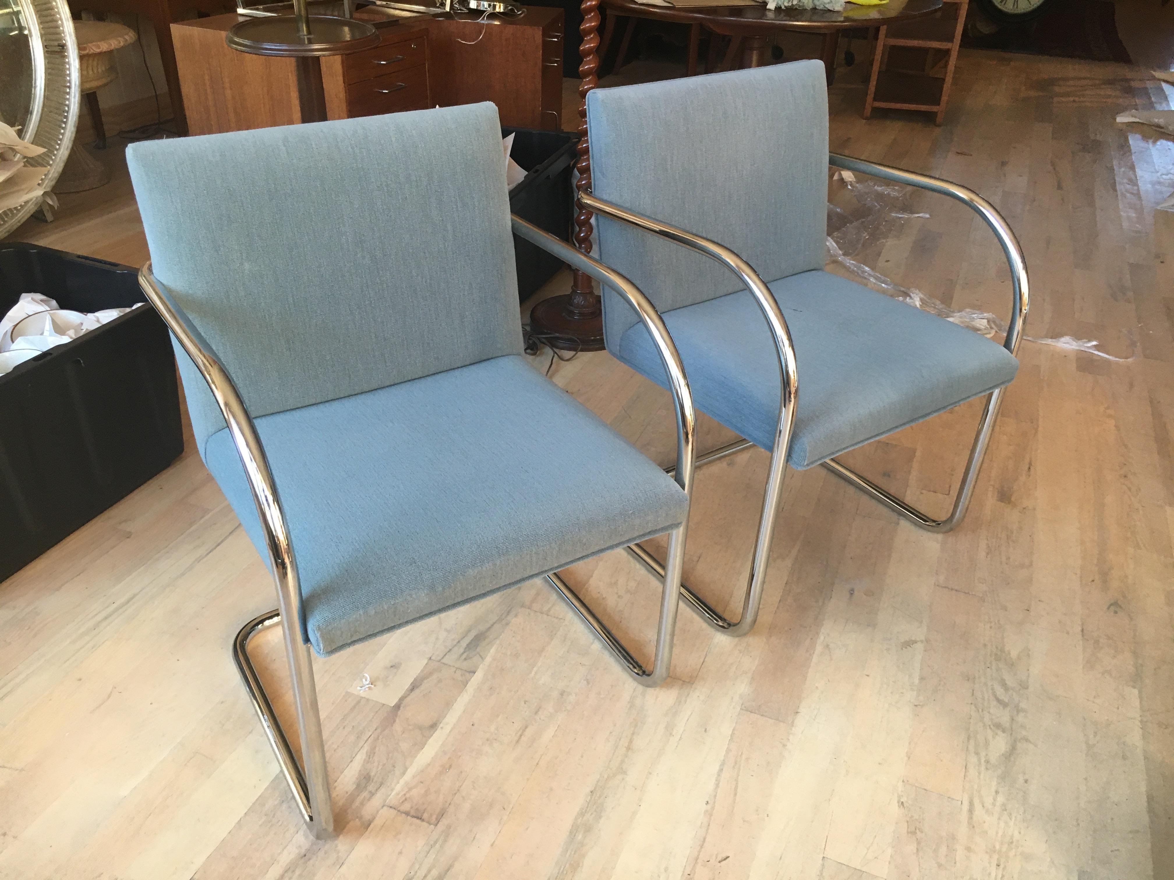 Mid-Century Modern Extensive Collection of 48 Mies Brno Style Tubular Armchairs. Office/Restaurant.