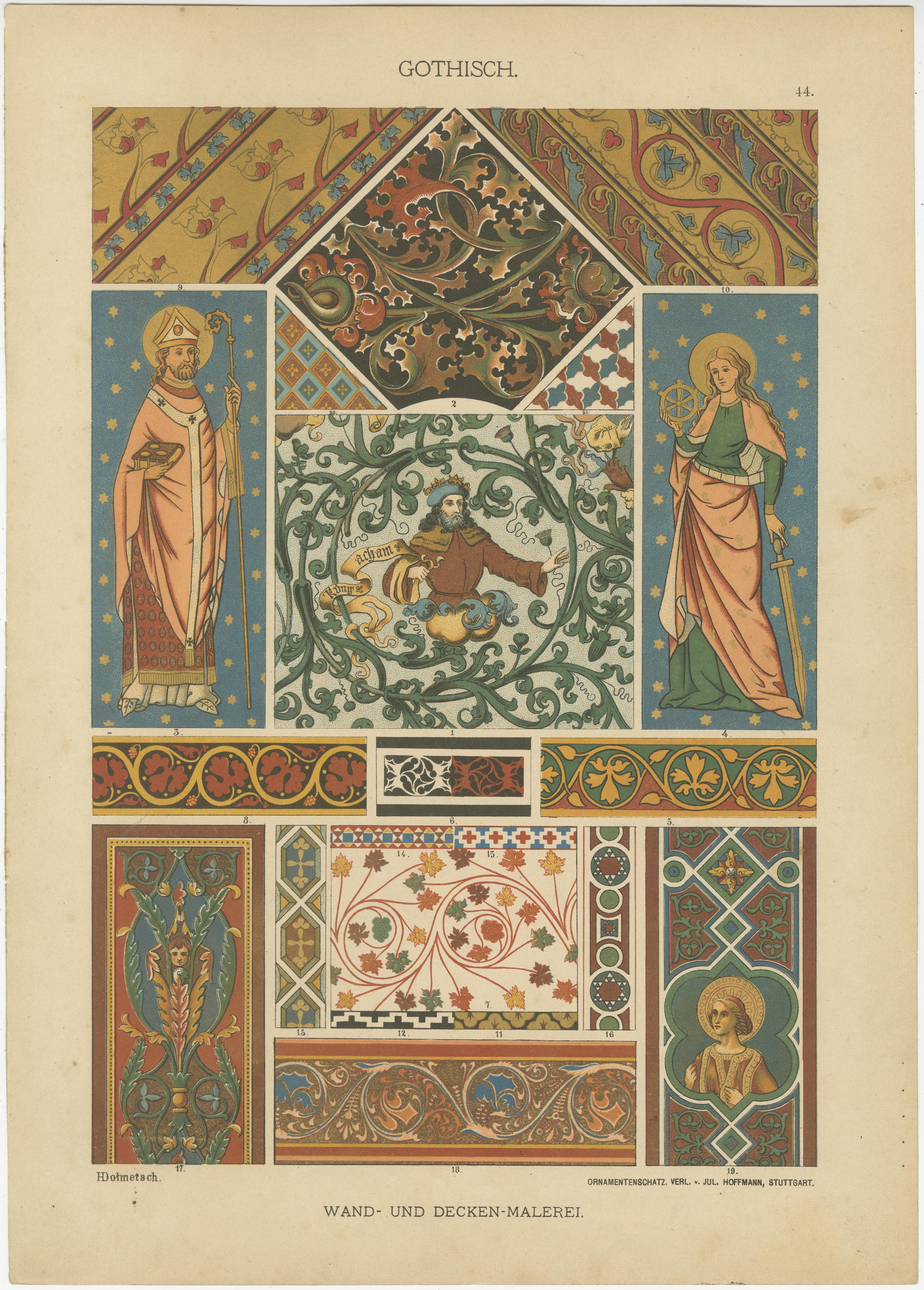 Extensive Collection of Gothic Artwork from Ornamentenschatz, 1887 For Sale 2