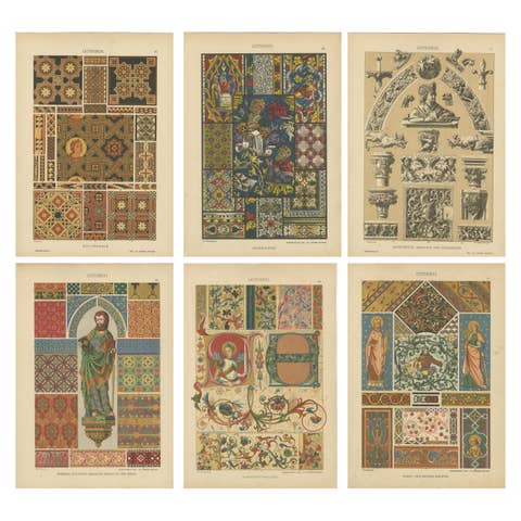 Extensive Collection of Gothic Artwork from Ornamentenschatz, 1887
