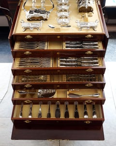 Extensive Cutlery Set For 12 Persons Orig. Case, CESA Mirabeau, Italy Early 20th