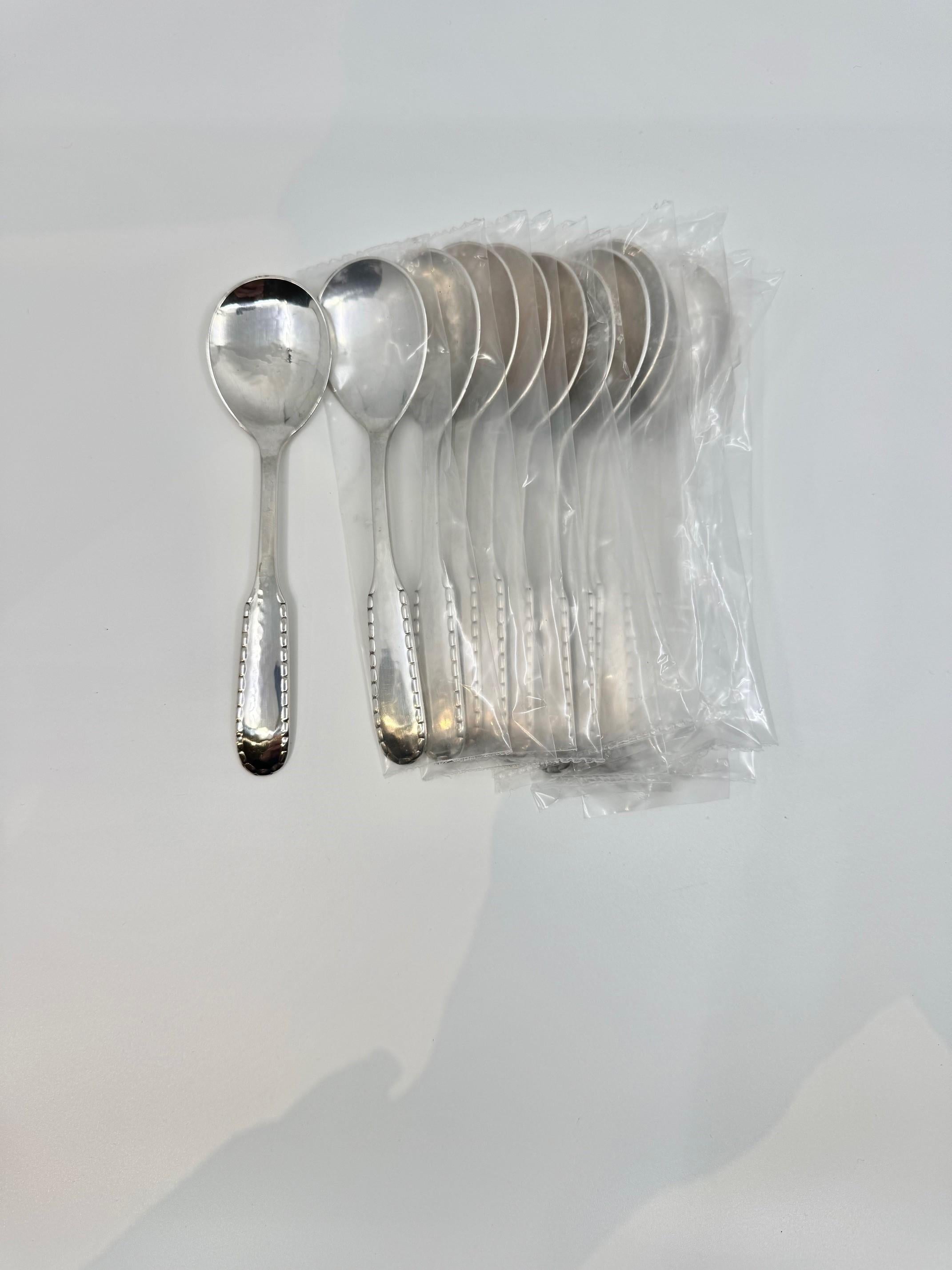 Extensive Georg Jensen Rope Sterling Silverware Service For Sale 3