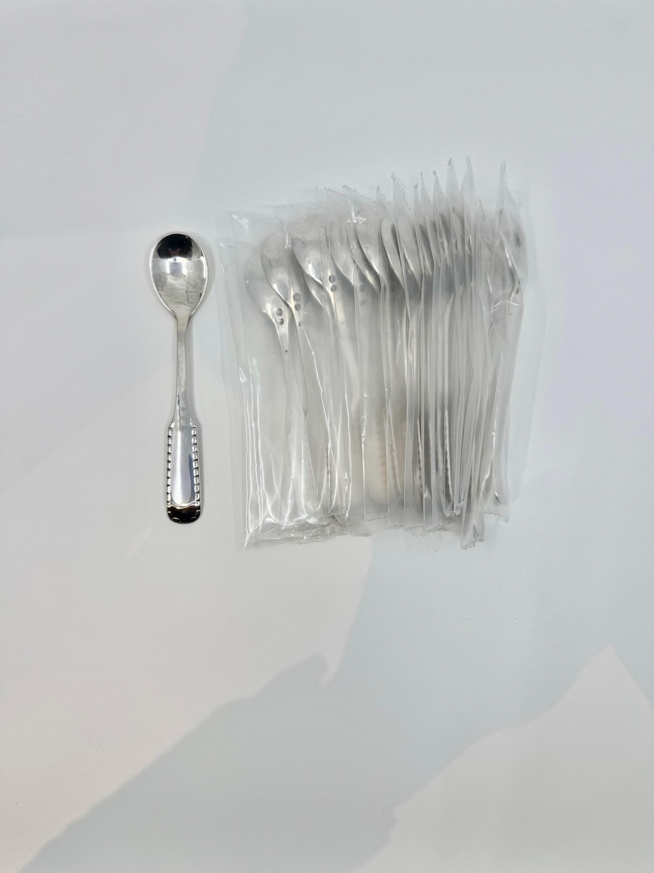 Extensive Georg Jensen Rope Sterling Silverware Service For Sale 4
