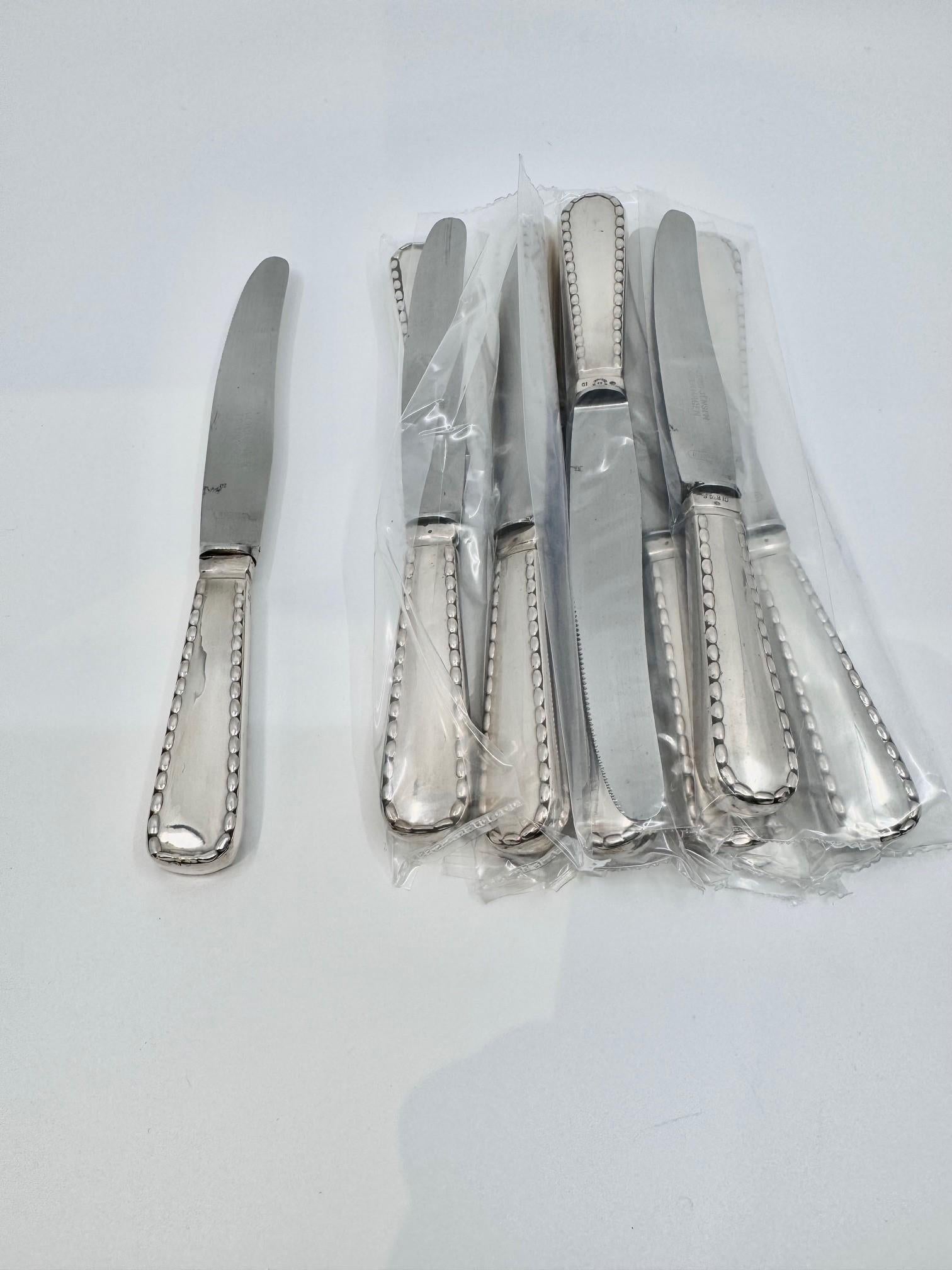 Extensive Georg Jensen Rope Sterling Silverware Service For Sale 8
