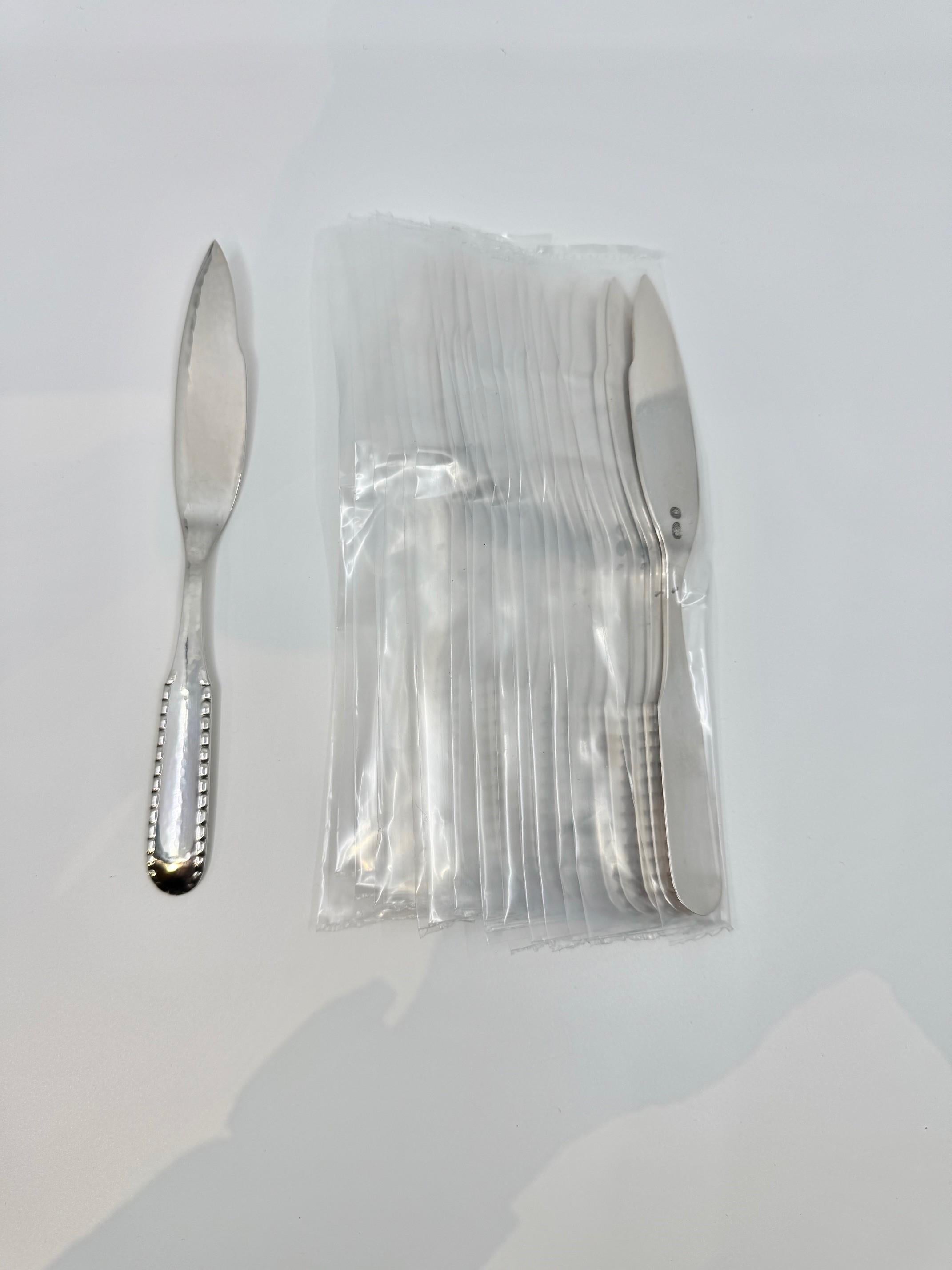 Extensive Georg Jensen Rope Sterling Silverware Service For Sale 10