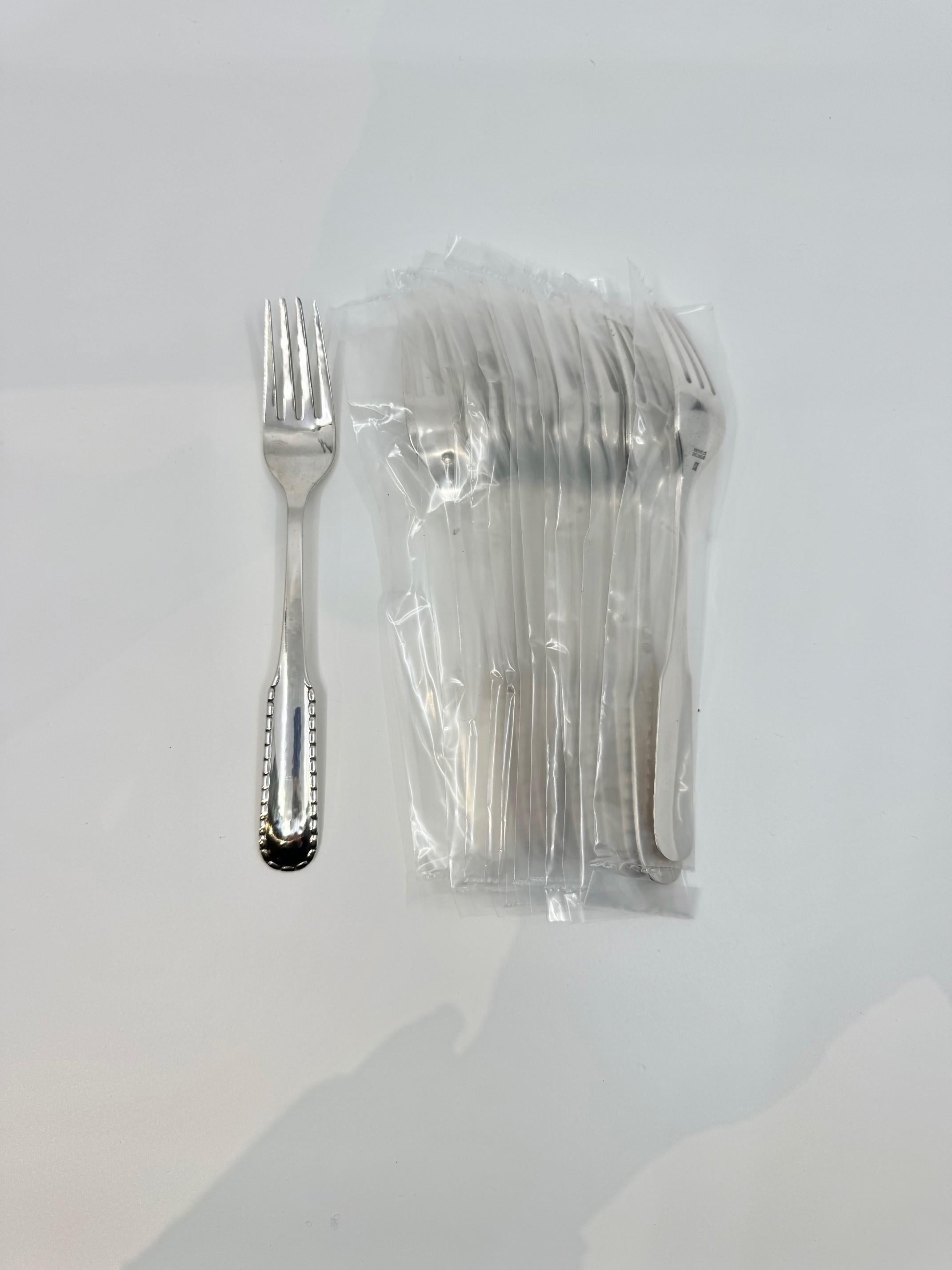 Extensive Georg Jensen Rope Sterling Silverware Service For Sale 12