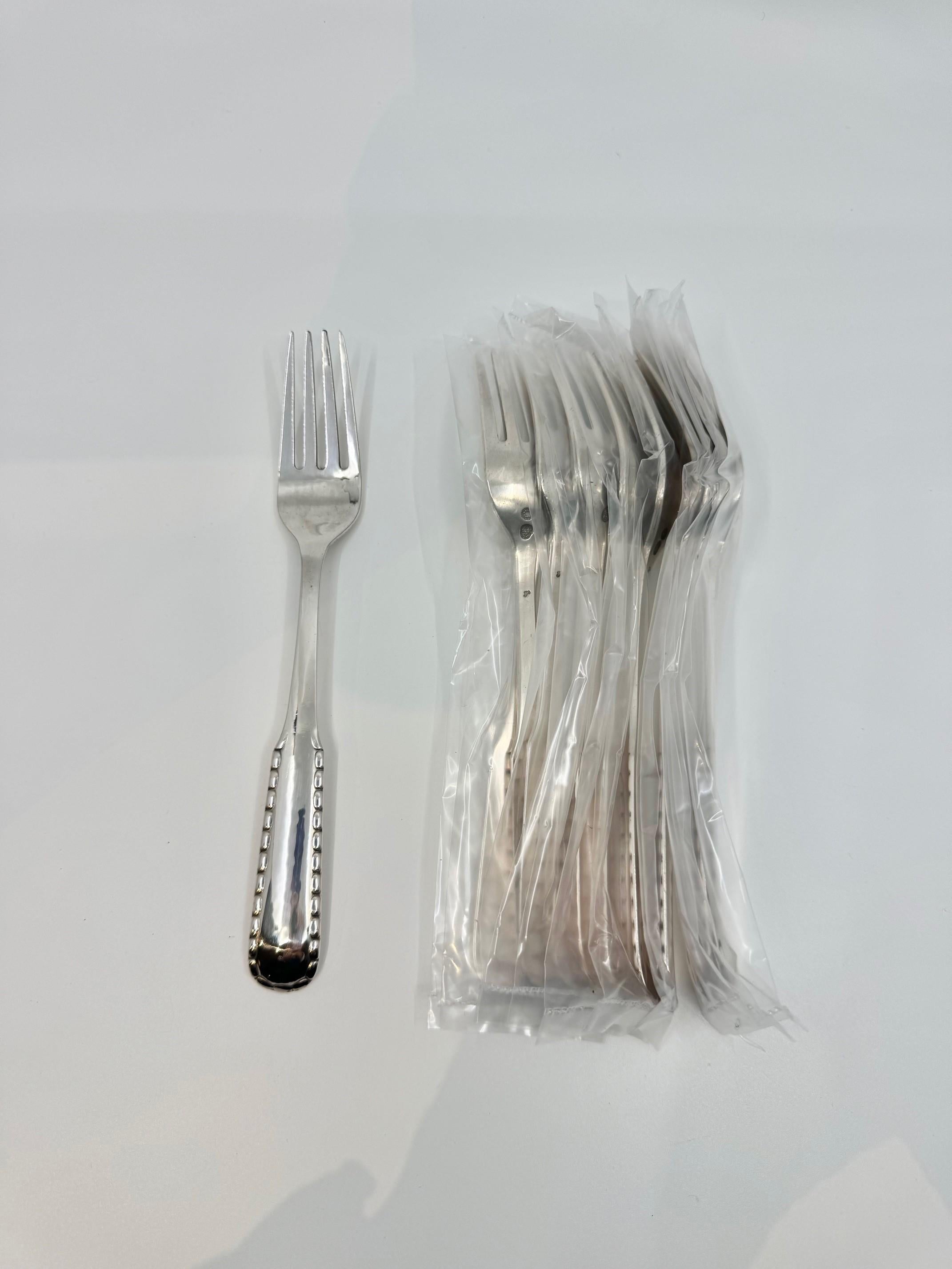 Extensive Georg Jensen Rope Sterling Silverware Service For Sale 13