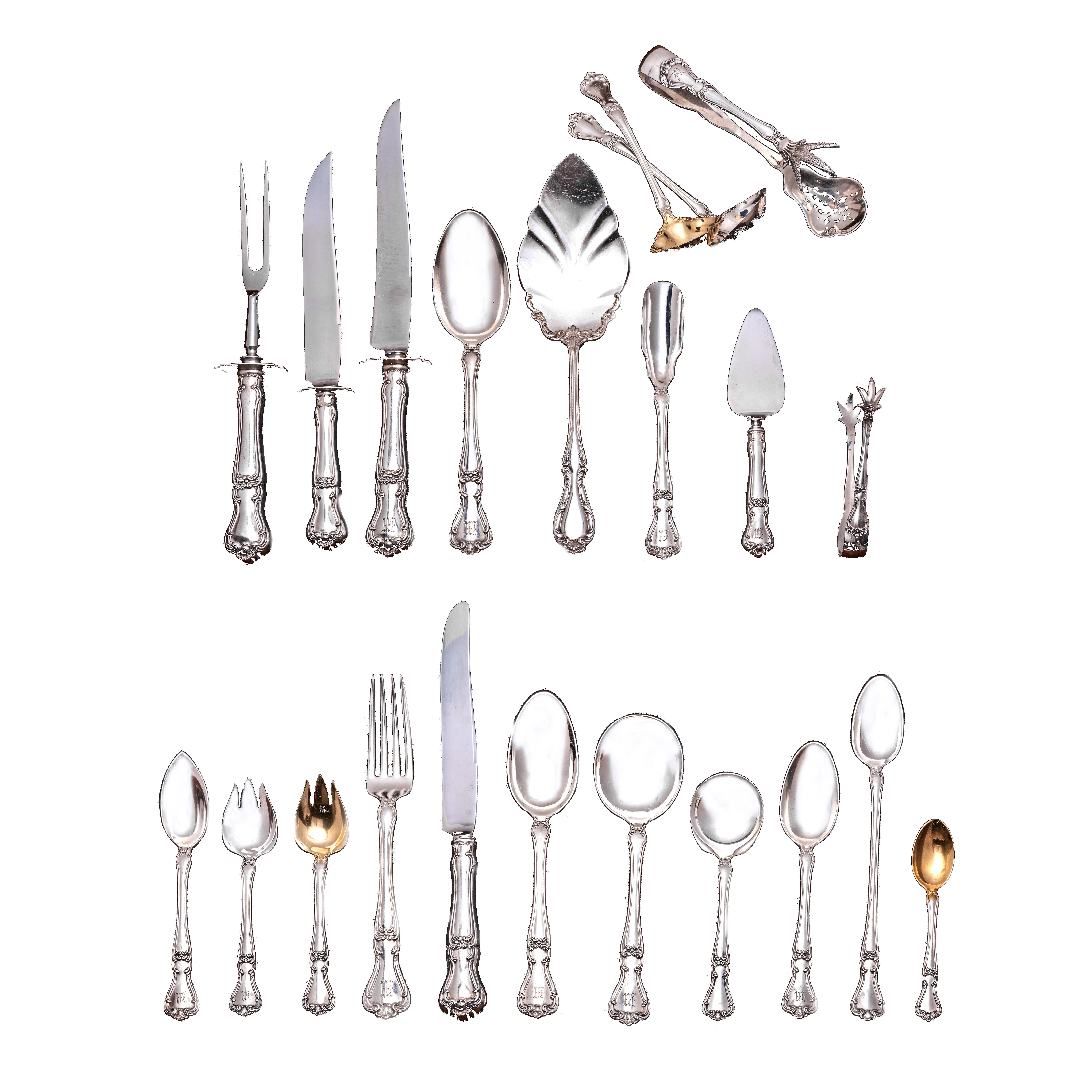Ampio servizio di posate Gorham Sterling Silver da trecentoventidue pezzi in vendita