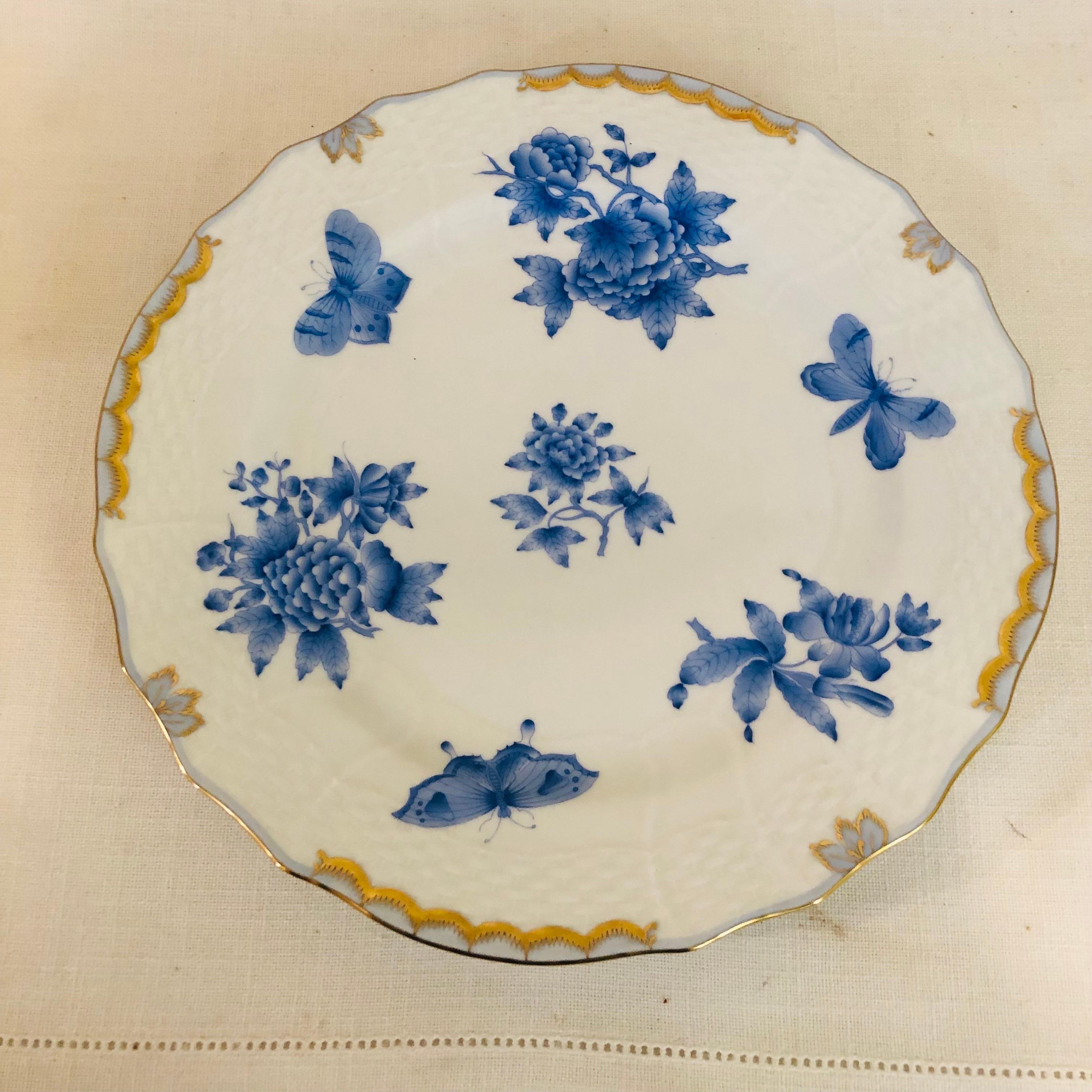 Extensive Herend Fortuna Dinner Service Painted with Butterflies and Flowers 6